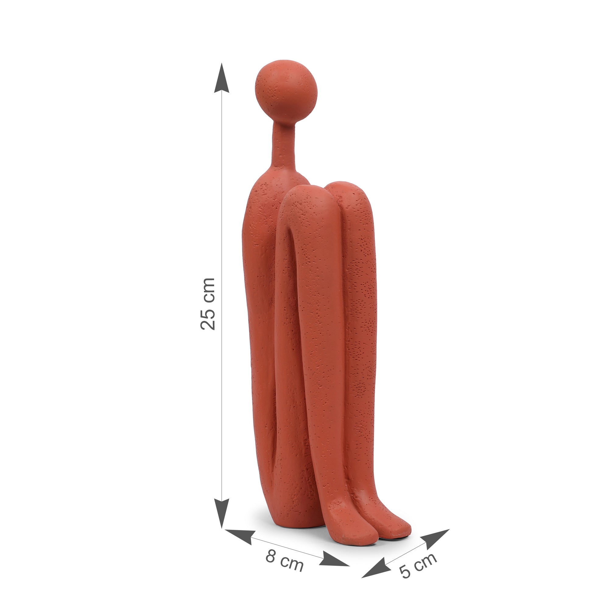 Miraya Modern 2pc Book End Polyresin Hand Finished Terracotta 26cm by Living Essence