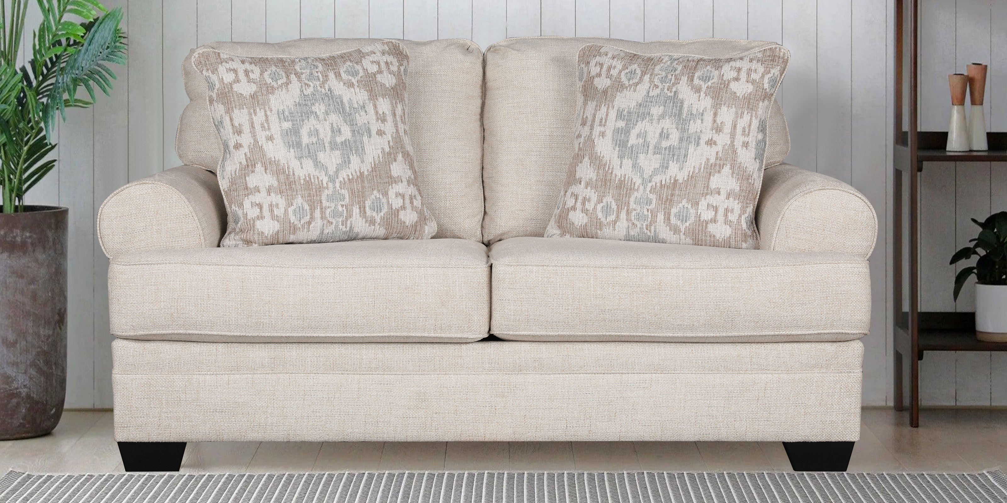 Thames Fabric Two Seater Sofa in Beige Colour