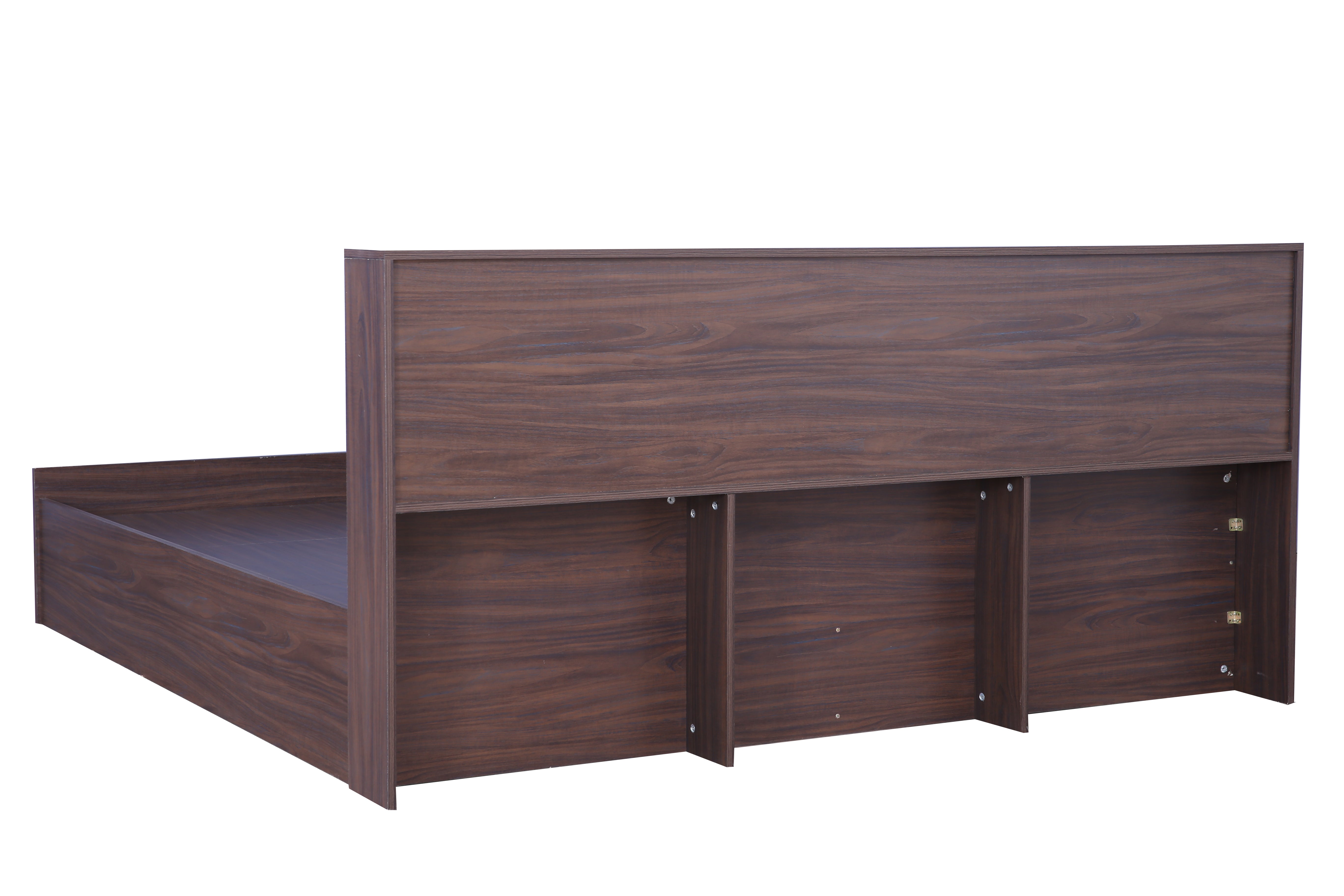 Bolton Queen bed with Box storage in Walnut Colour
