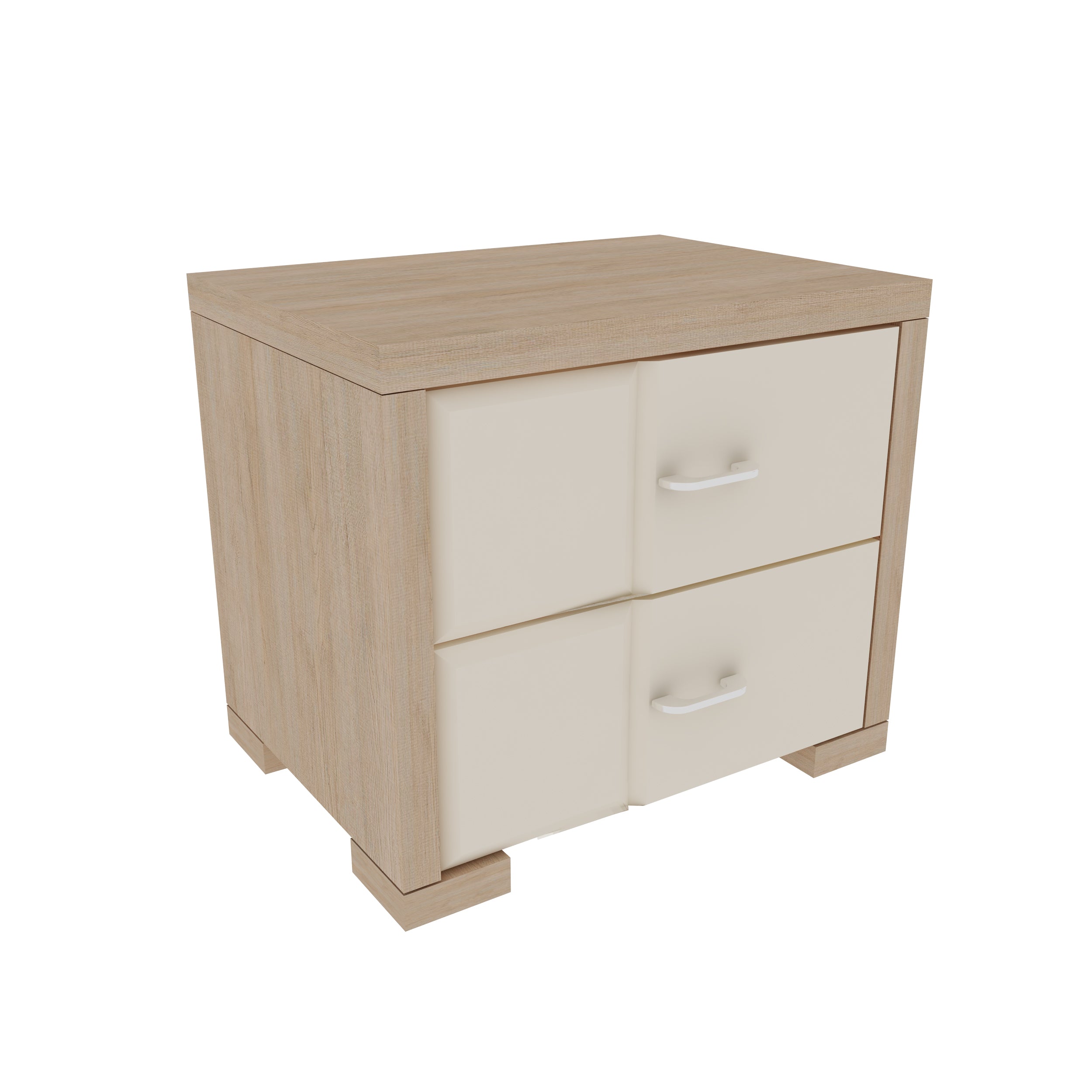 Jordan  Night Stand in Sonam Oak & White Colour