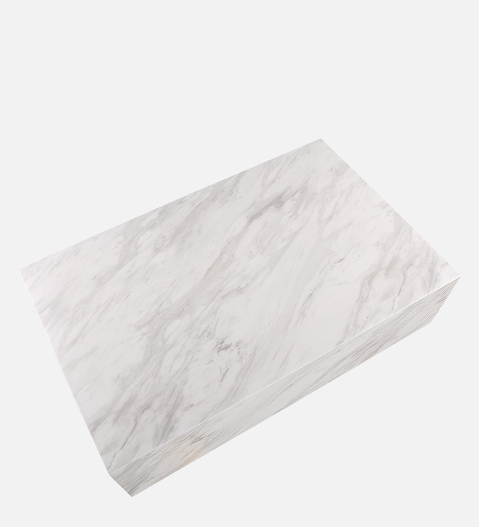 Garnet Marble Finish Center Table in White Colour