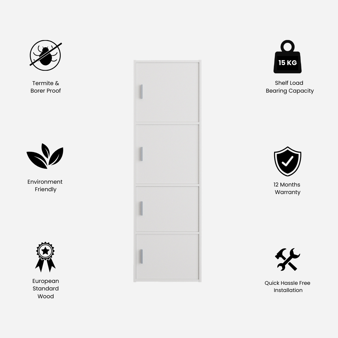 Combo - Buy Albert Engineered Wood 3 Tier + 4 Tier + 5 Tier Cabinet in White Colour