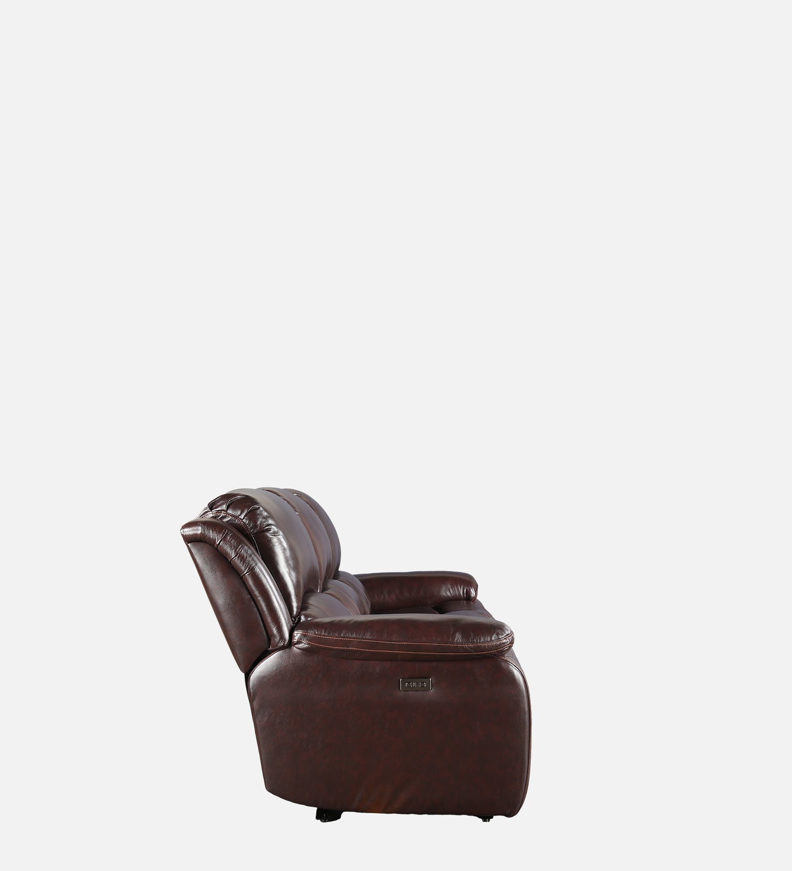 Rhine Half Leather Three Seater Electric Recliner in Brown Colour