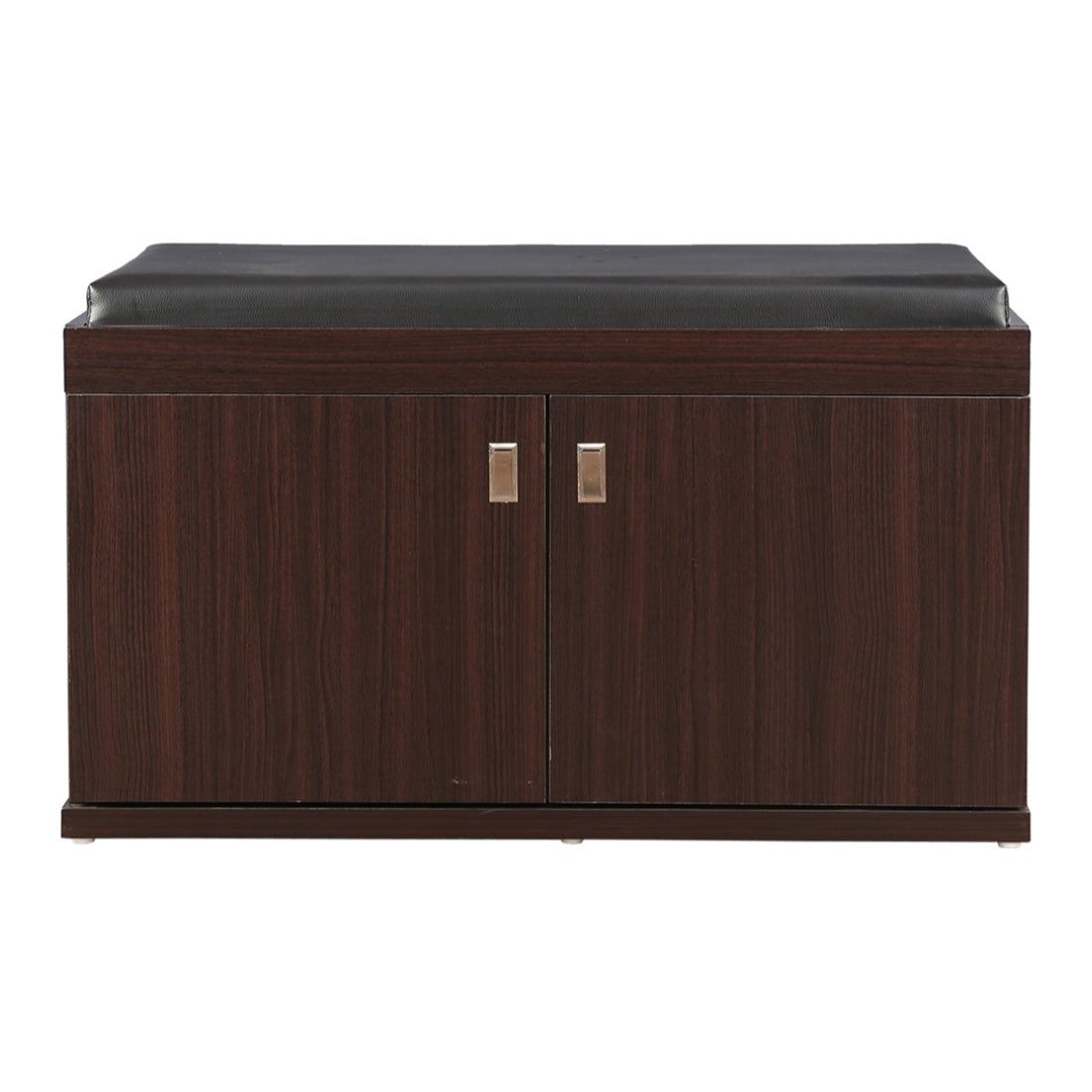 HomeTown Engineered Wood 2 door Shoe Rack with Seat in Wenge Colour