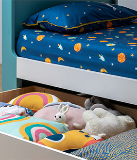 Climber  New Bunk Bed with Climbing Wall, Ladder & Trundle in Marine Teal Colour