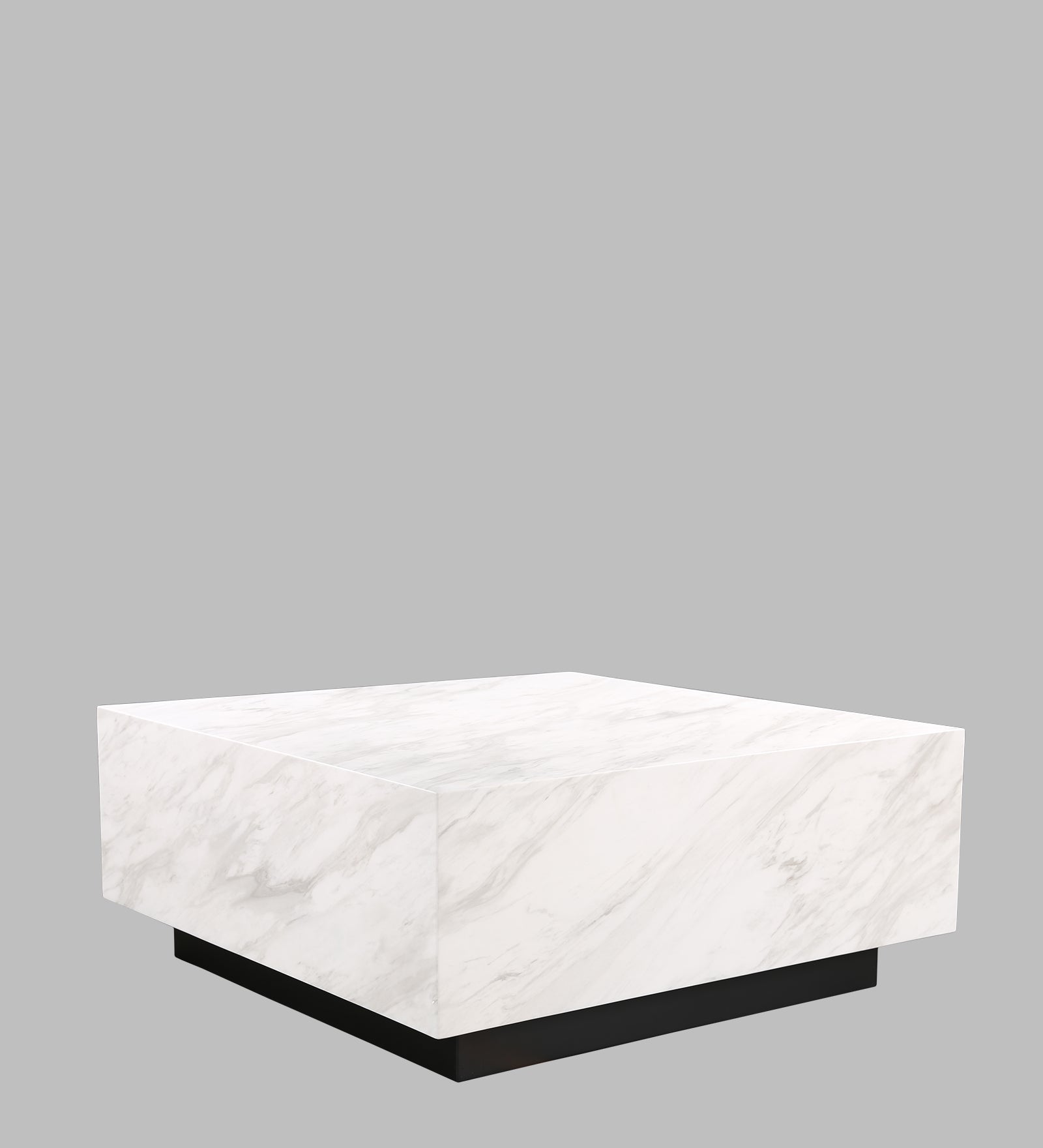 Garnet Marble Top Center Table in White Colour