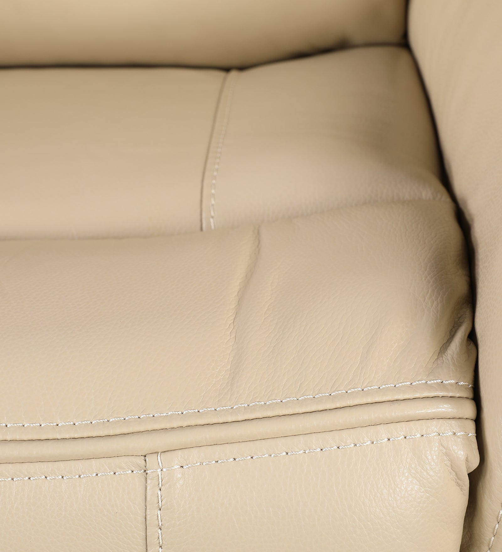 Murray Half Leather Single Seater Recliner in Beige Colour