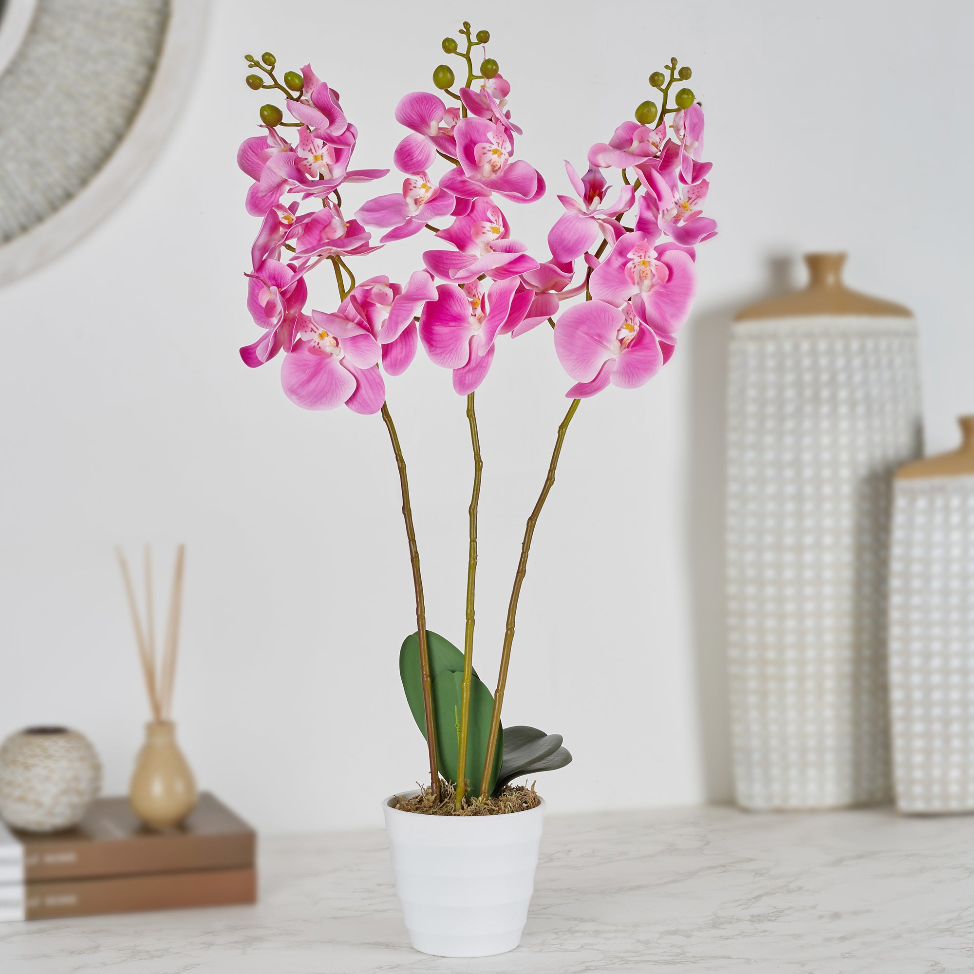 Ilana Artificial Orchid Potted Plant 55Cm in Pink Colour