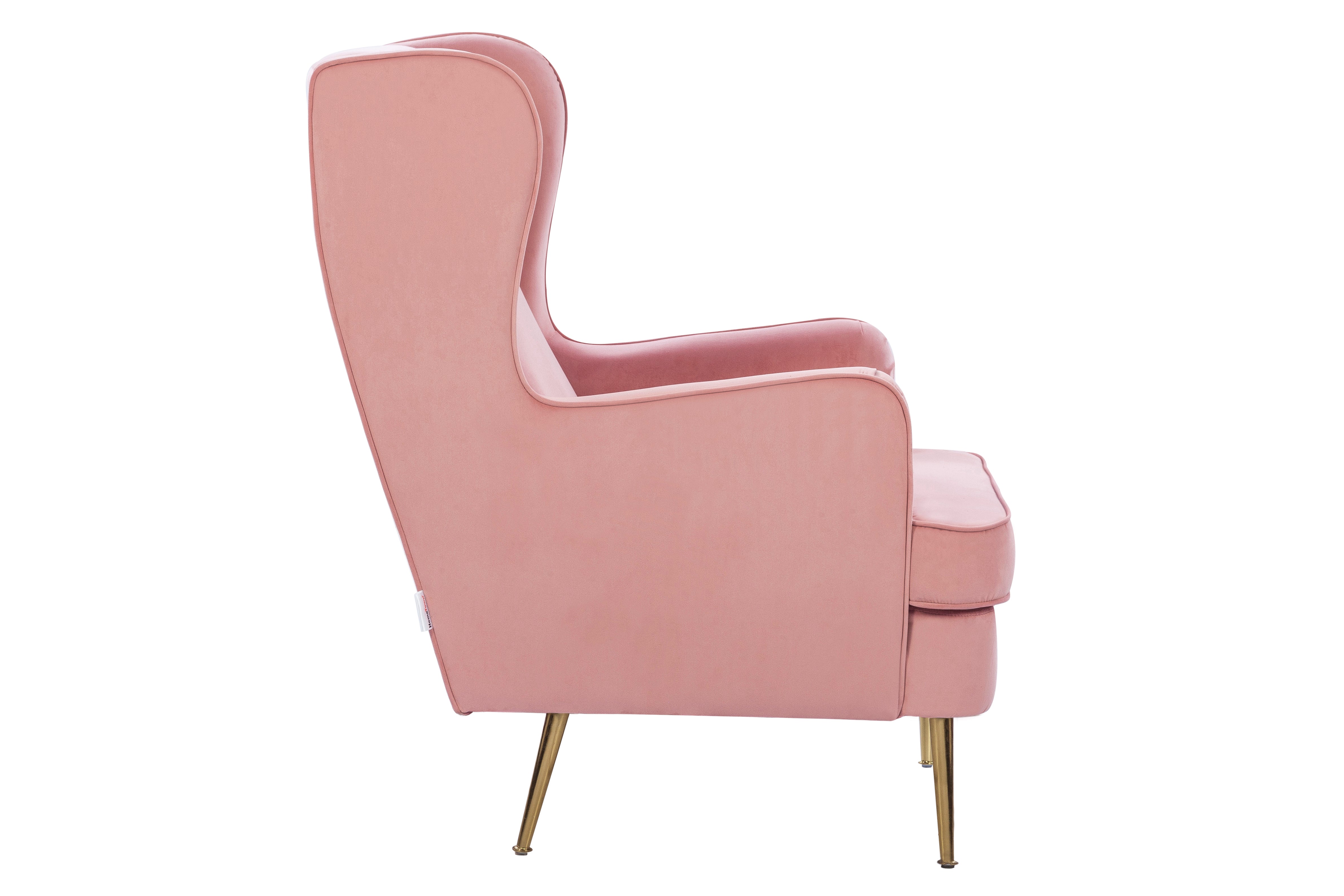 Charm Velvet Arm Chair in Blush Pink Colour