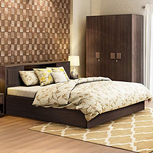 Tiago Engineered Wood Box Storage Queen Size Bed in Wenge Colour