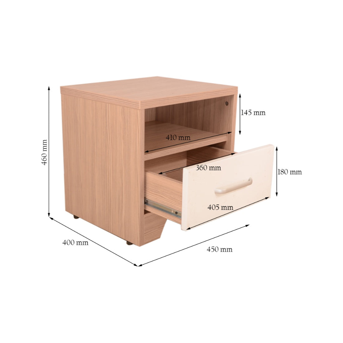 Ambra Night Stand in Oak Colour