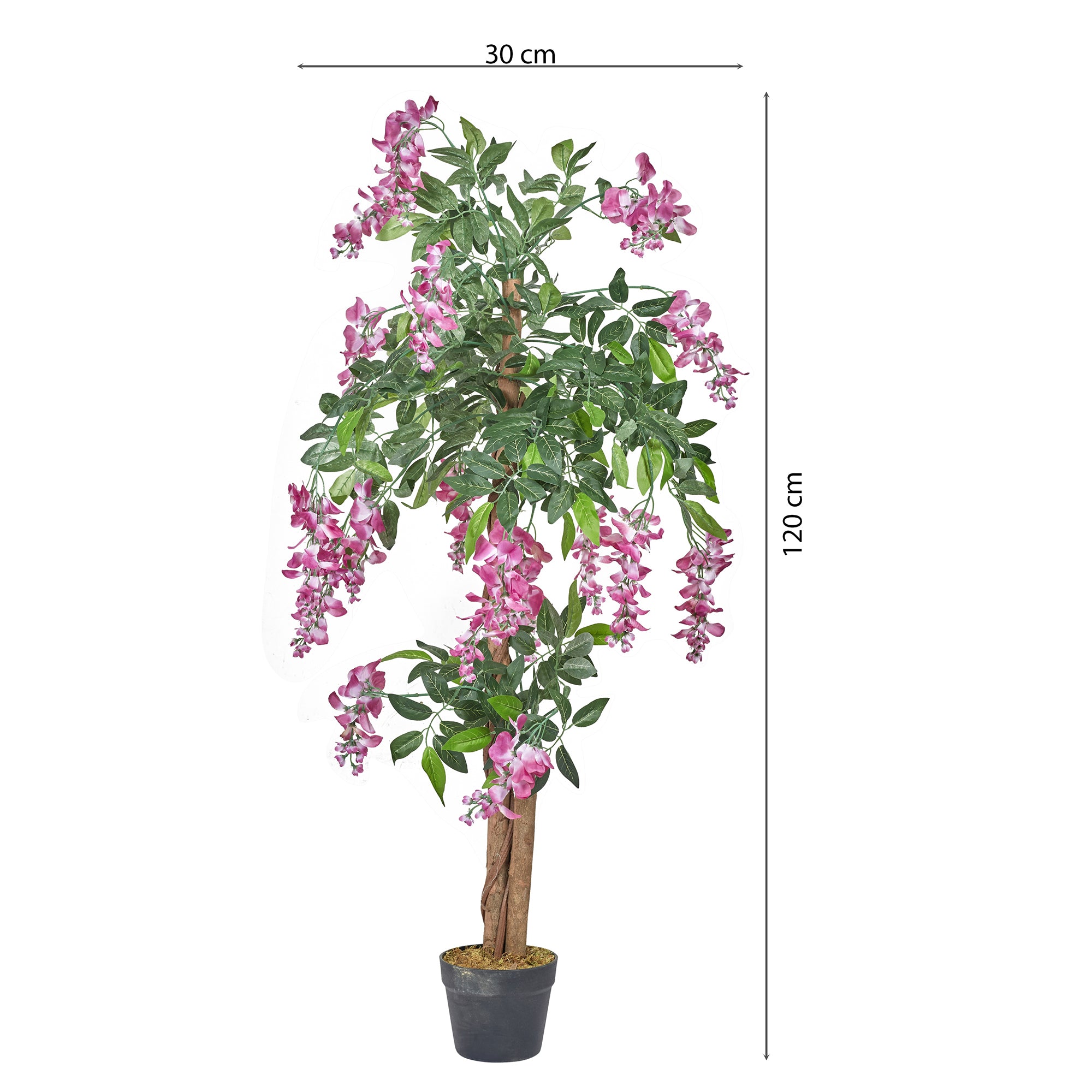 Ilana Artificial Wisteria Potted Tree 120Cm in Pink Colour