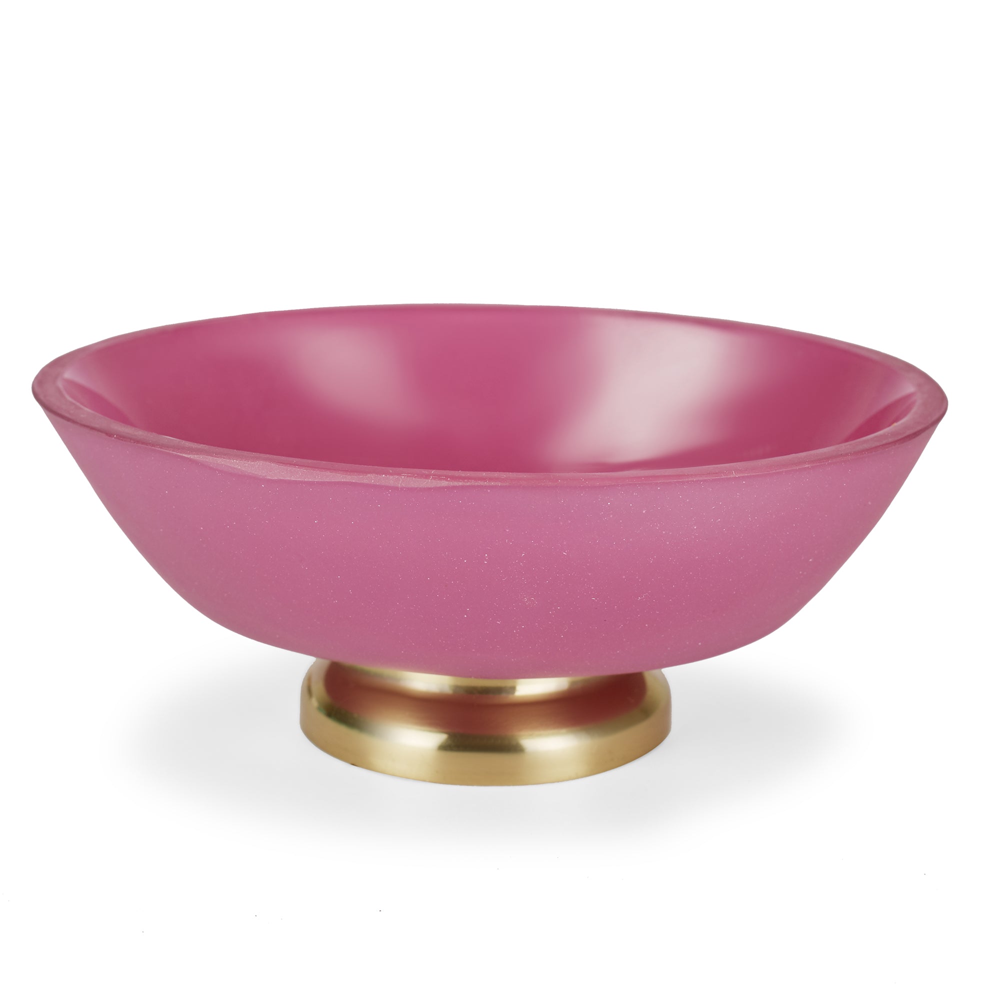 Emilia Glass Frosted Colored Soap Dish in Plum Colour