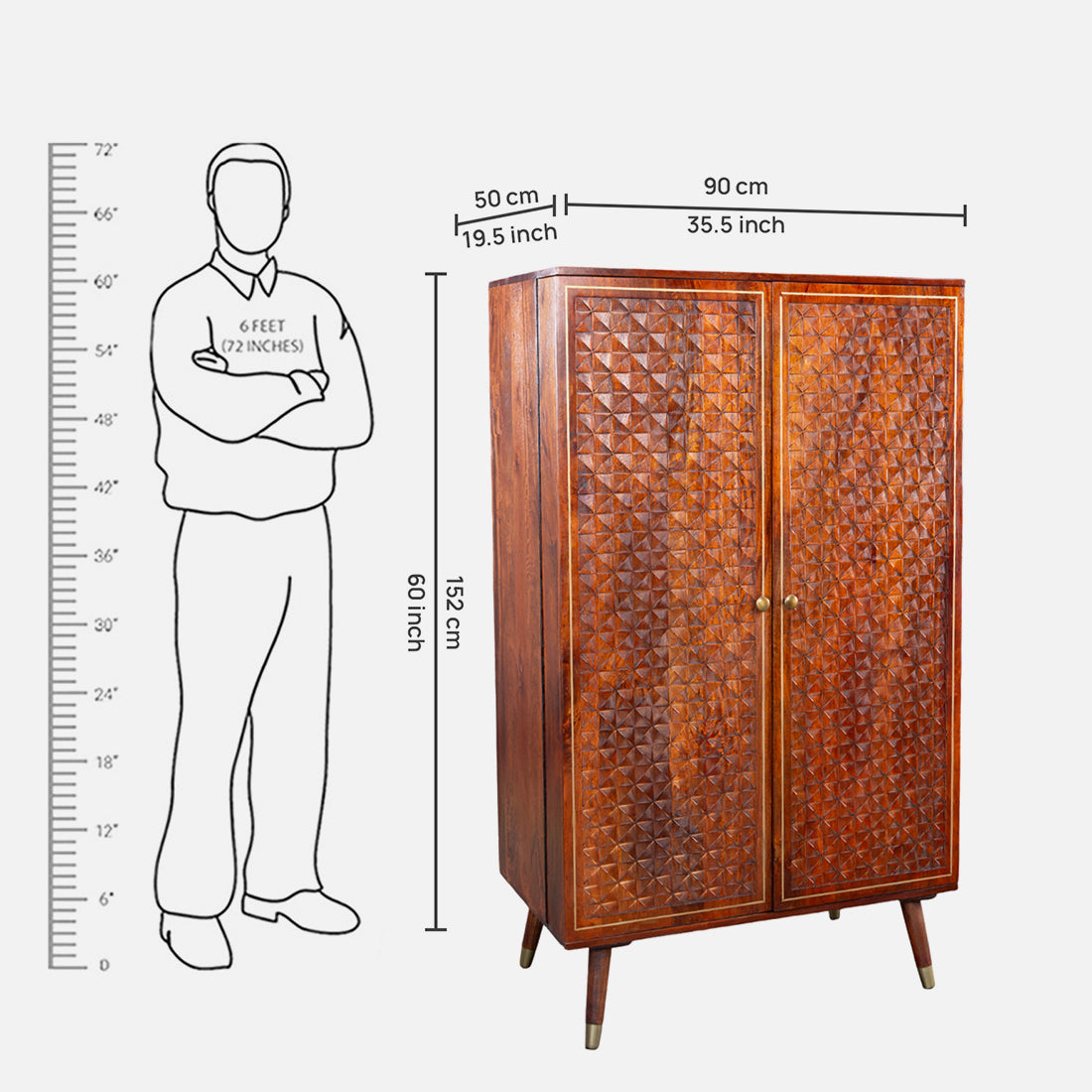 Phoolkari Bar Unit in Honey Colour