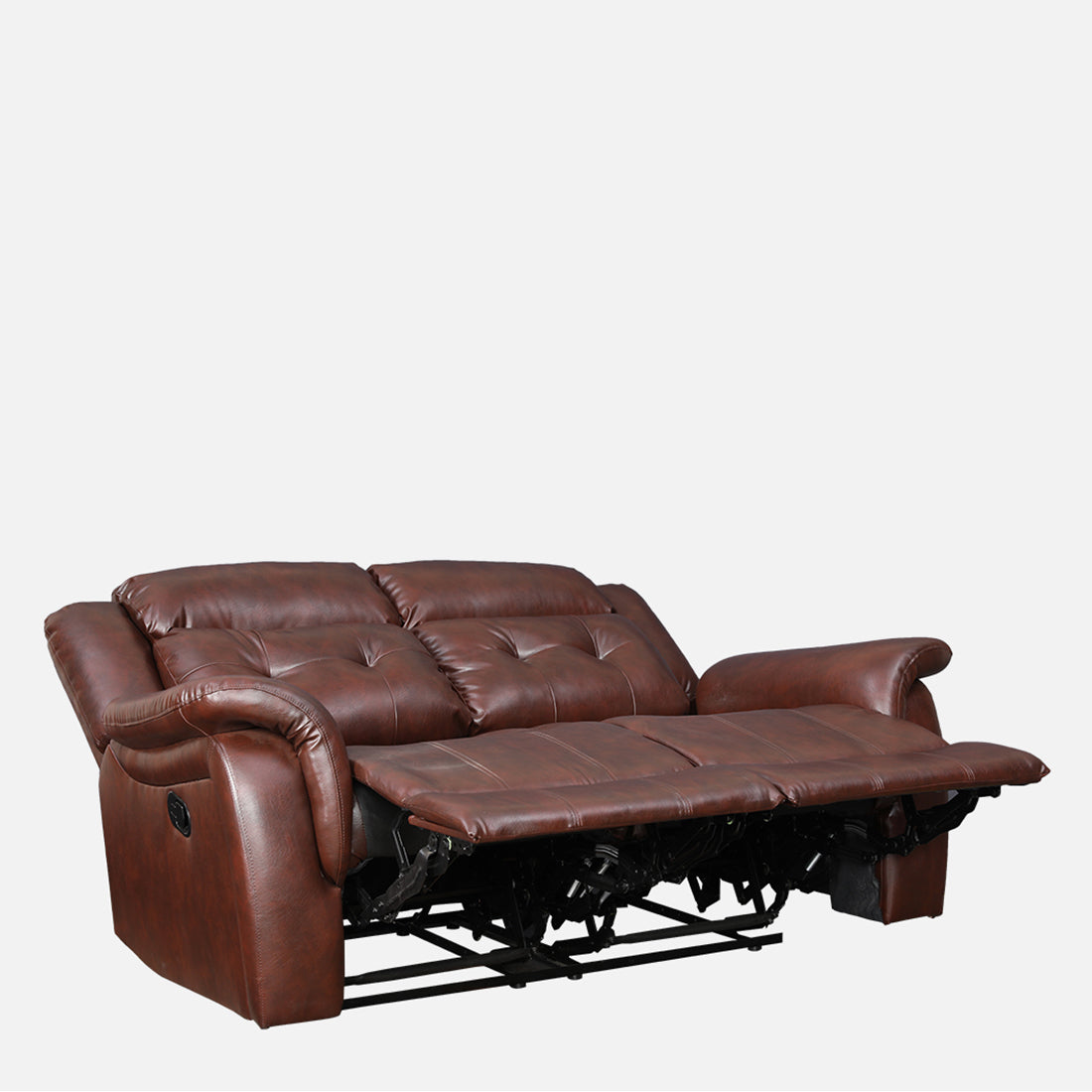 Attila Leatherette Two Seater Recliner in Brown Colour