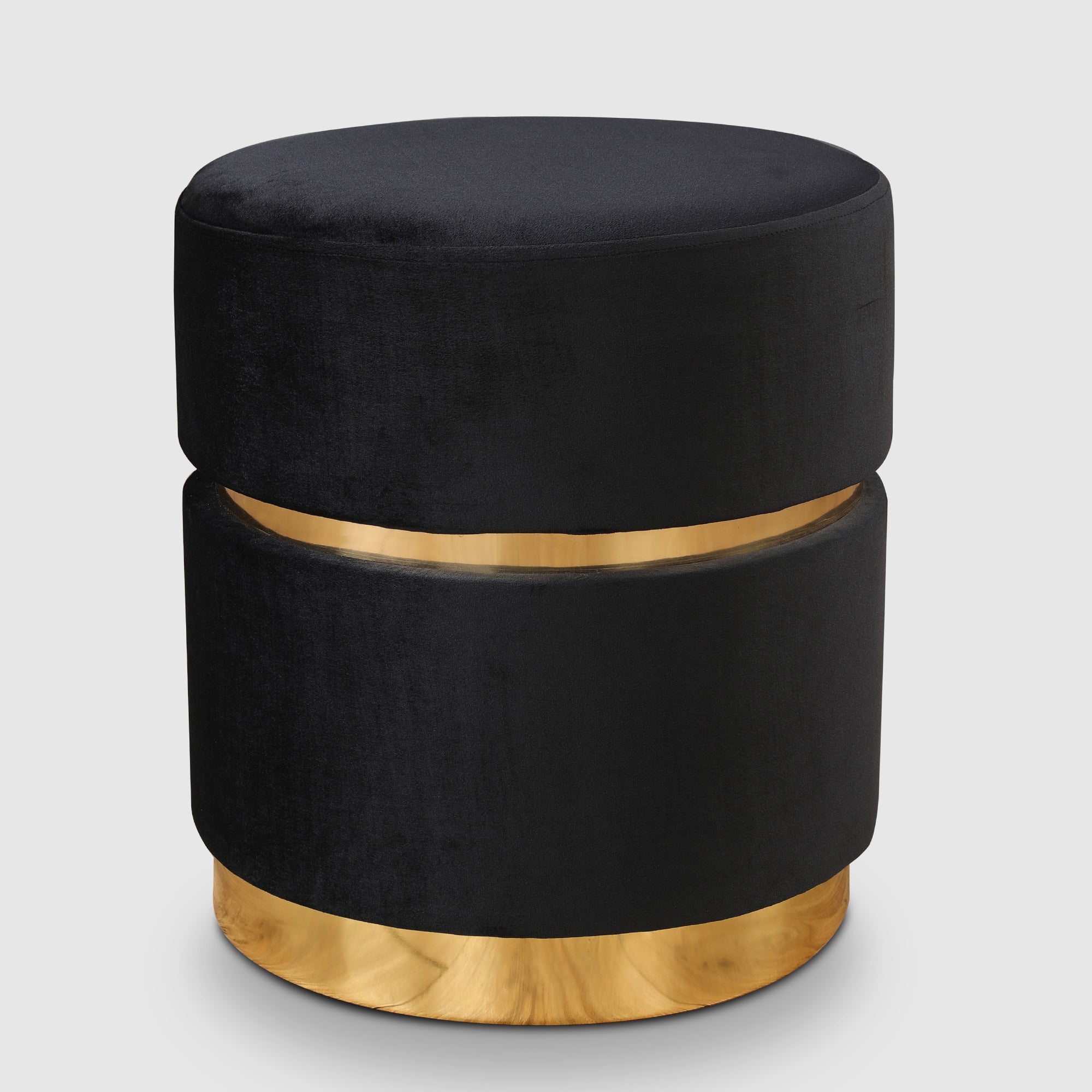 Marcus Fabric Ottomans in Black Colour