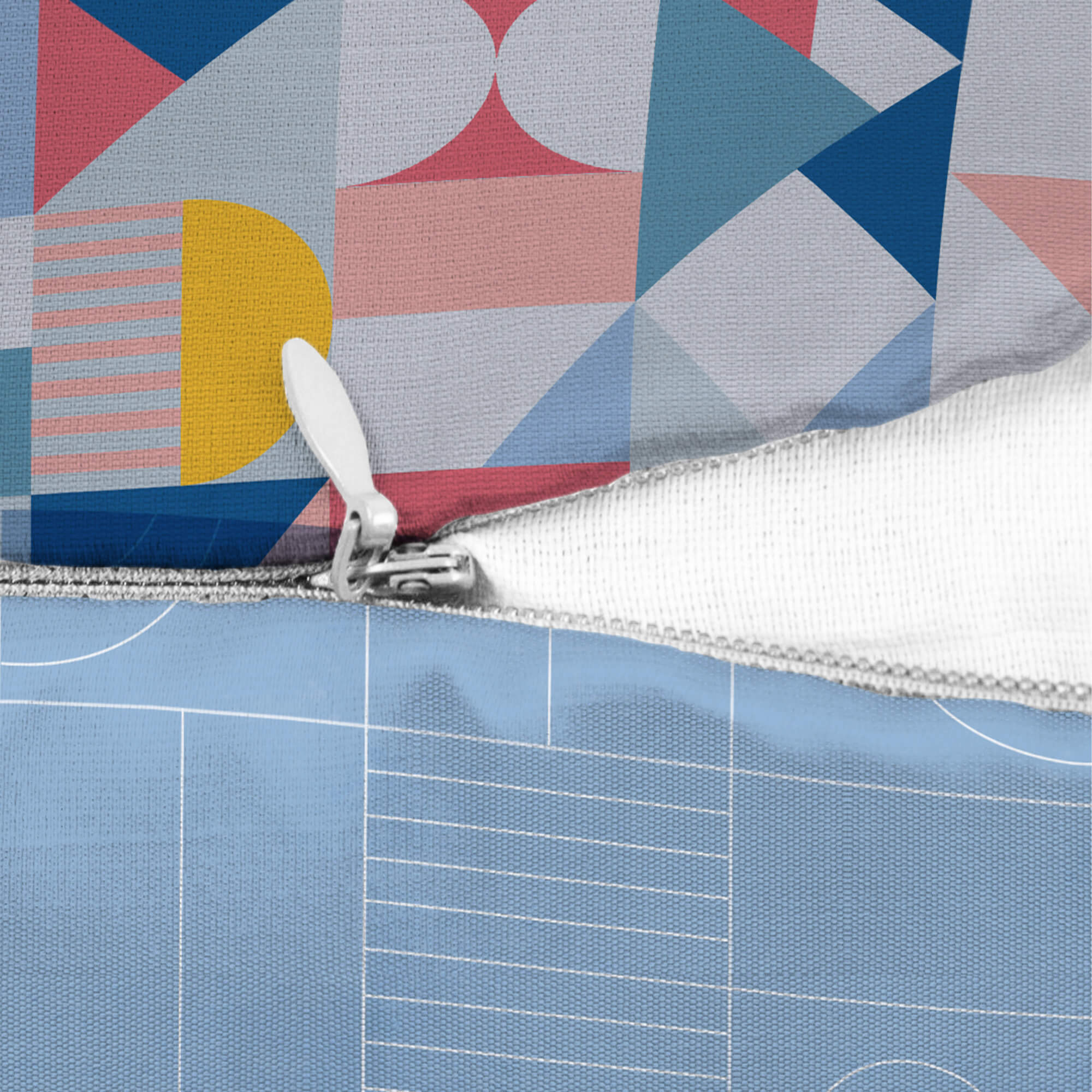 Pop Modern  Reversible Bauhaus Digital Cushion Cover 40x40 Cm in Blue Colour