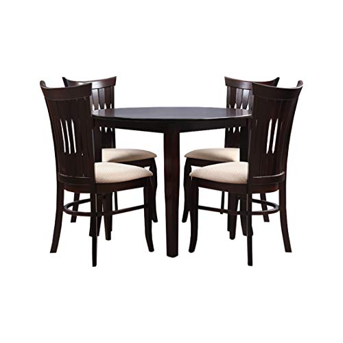 Cardiff Solidwood 4 Seater Round  Dining Set in Expresso Colour
