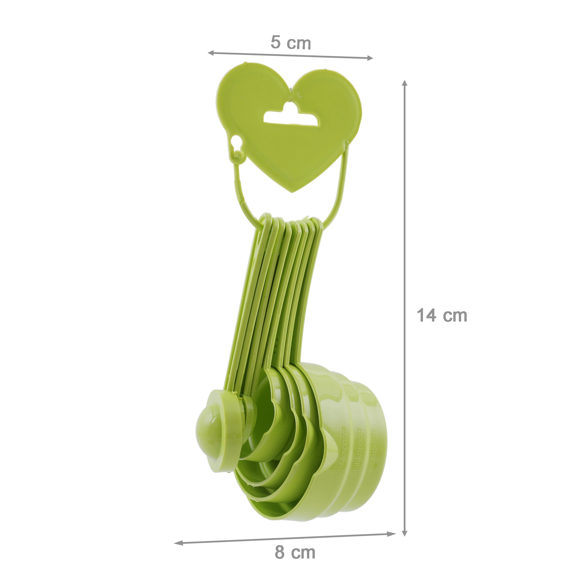 Bakalicious Plastic Measuring Cups 8 Pieces in Green Colour