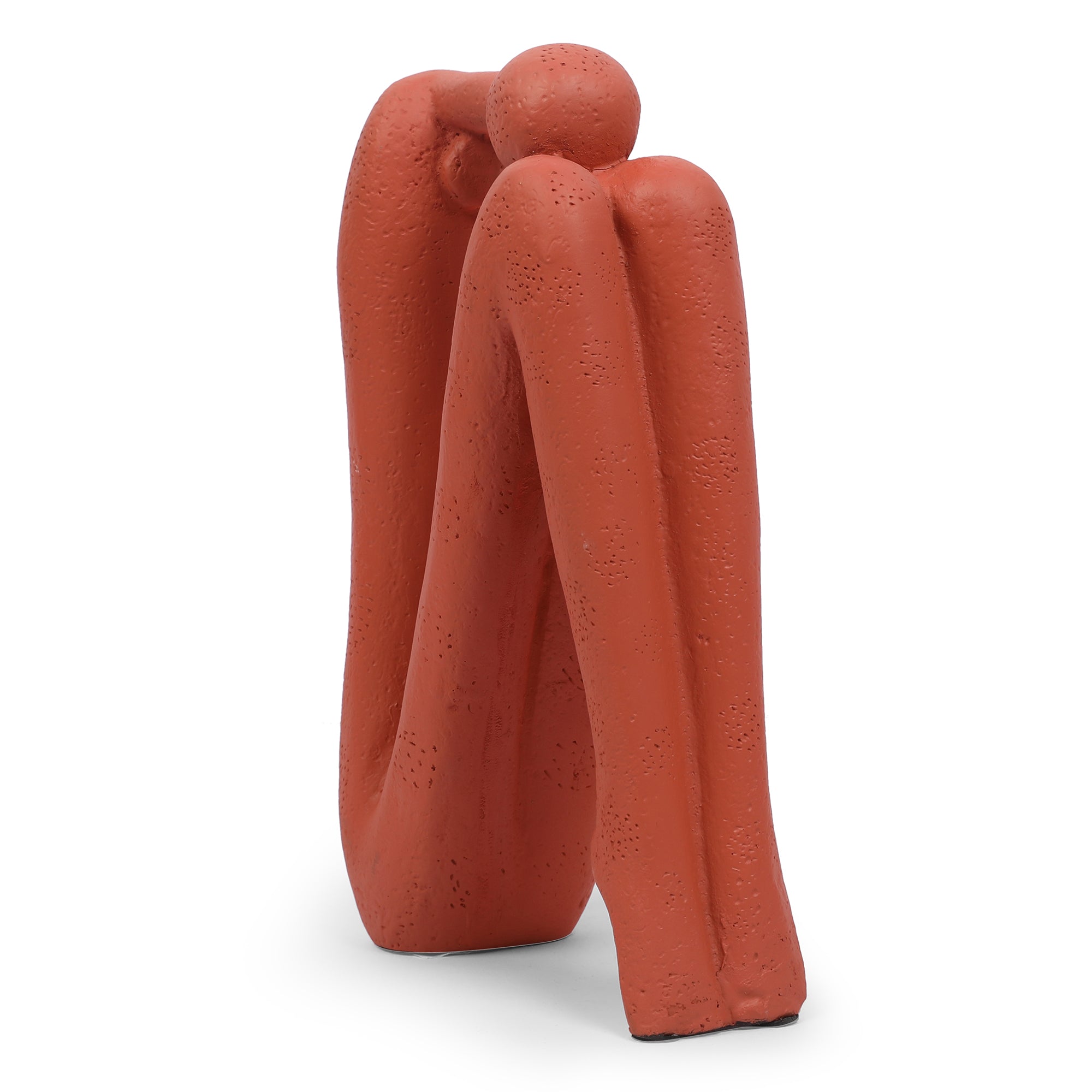 Miraya Modern 2pc Book End Polyresin Hand Finished Terracotta 26cm by Living Essence