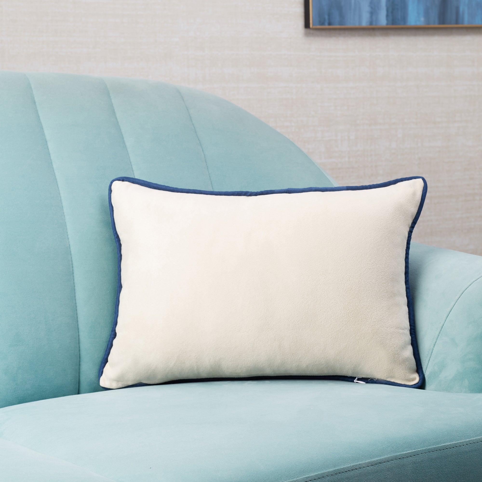 Nora Shades  Reversible Solid Cushion Cover 30X45 Cm in Navy Colour