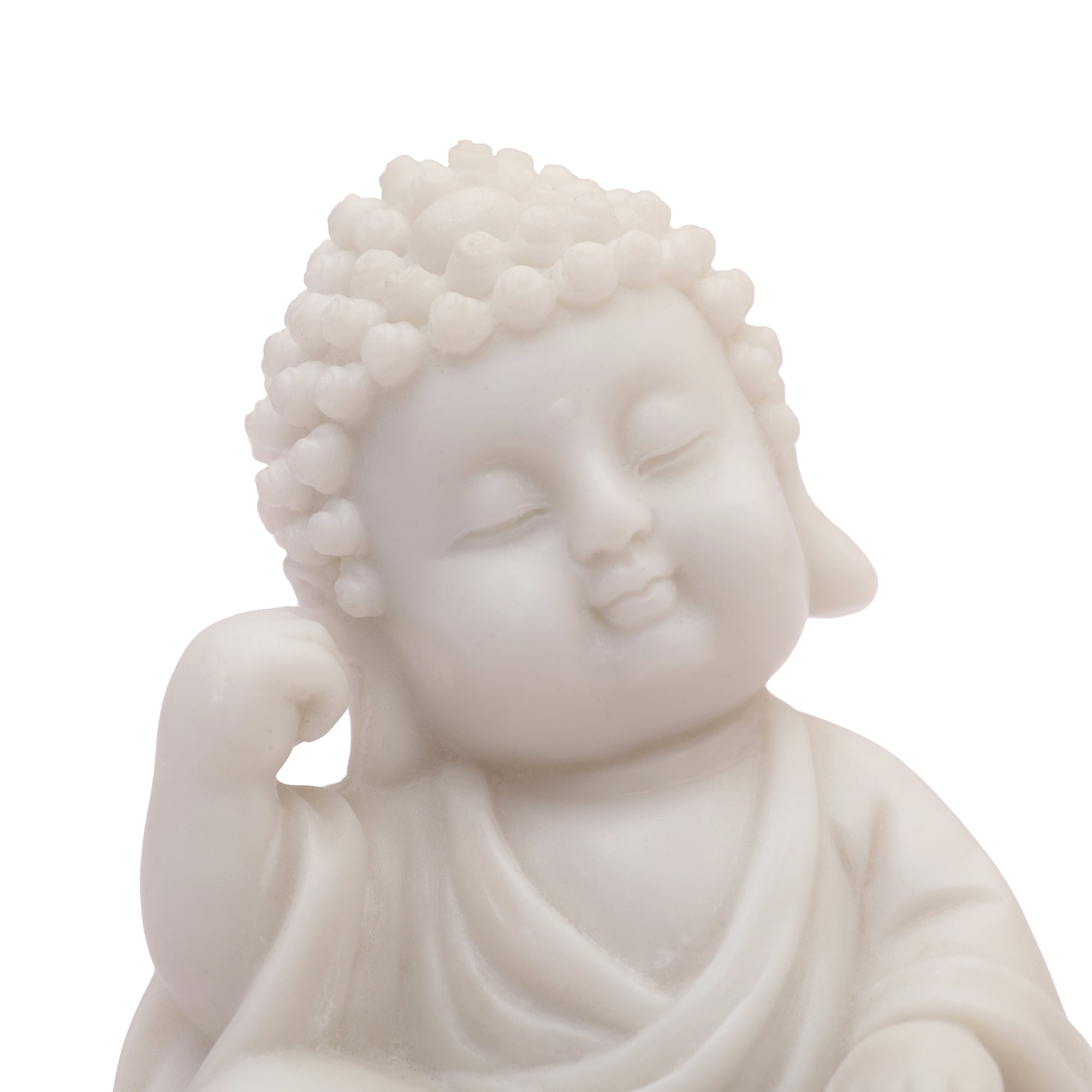 NAQSH SET OF 3PIECE MONK, POLYRESIN HAND FINISHED FIGURINE WHITE BY LIVNG ESSENCE