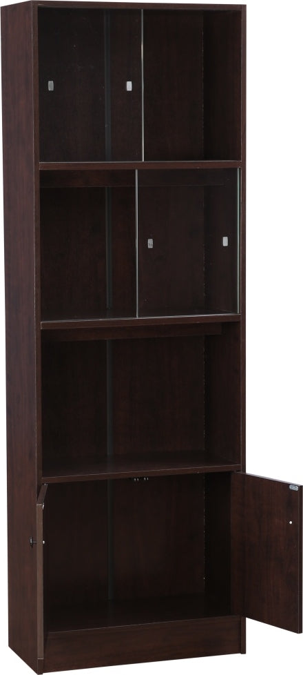 Lara Engineered Wood Medium Book Shelf in Wenge Colour