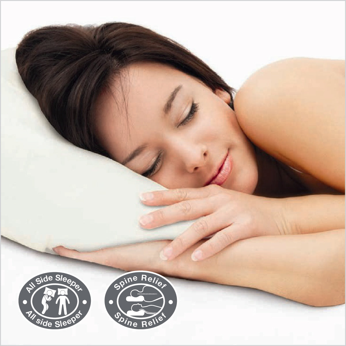 Contoura Gel Memory Foam Pillow with Special Cooling Wings for Survical Support 60X40X12 Cms in White Colour