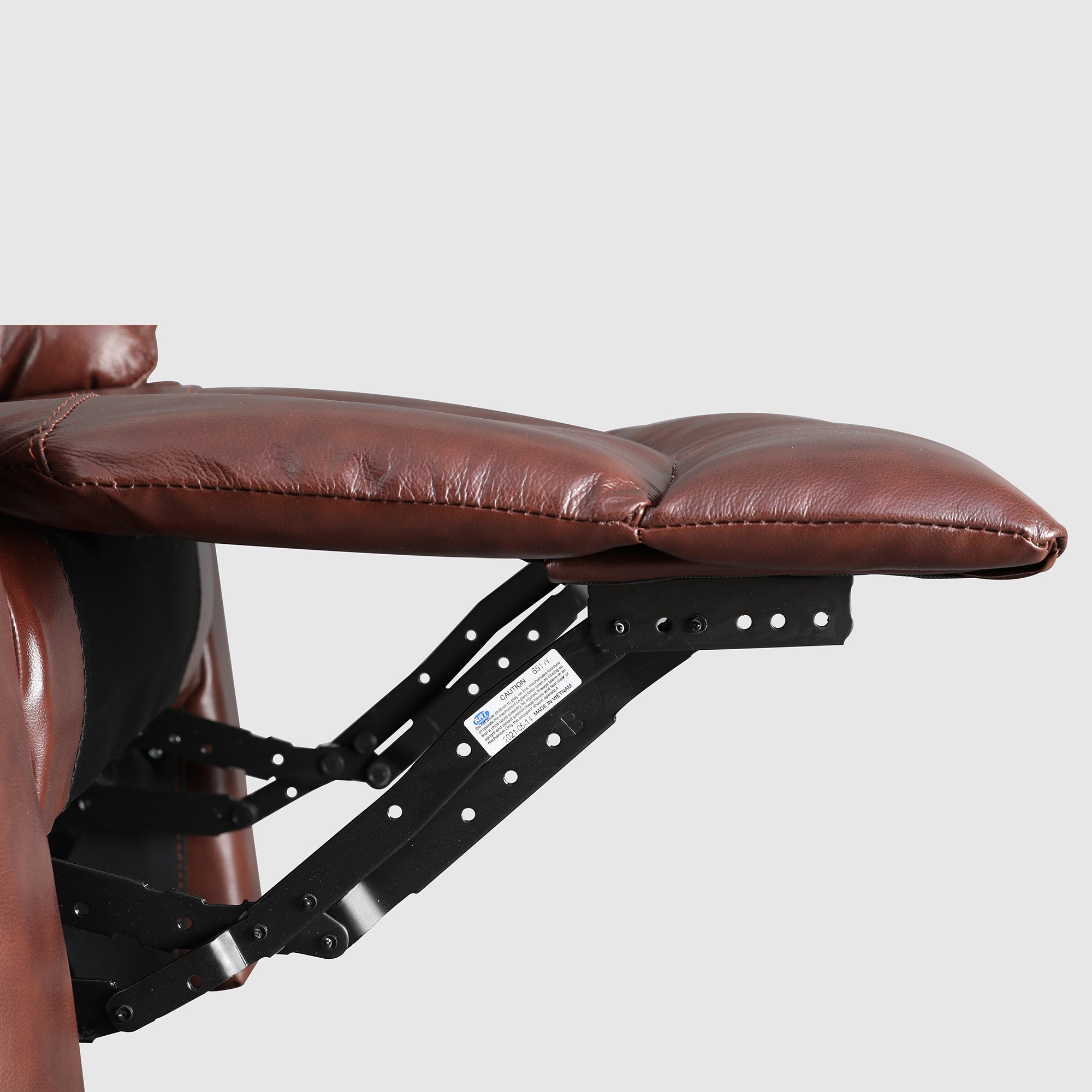 Charles Half Leather Single Seater Rocker Recliner in Brown Colour
