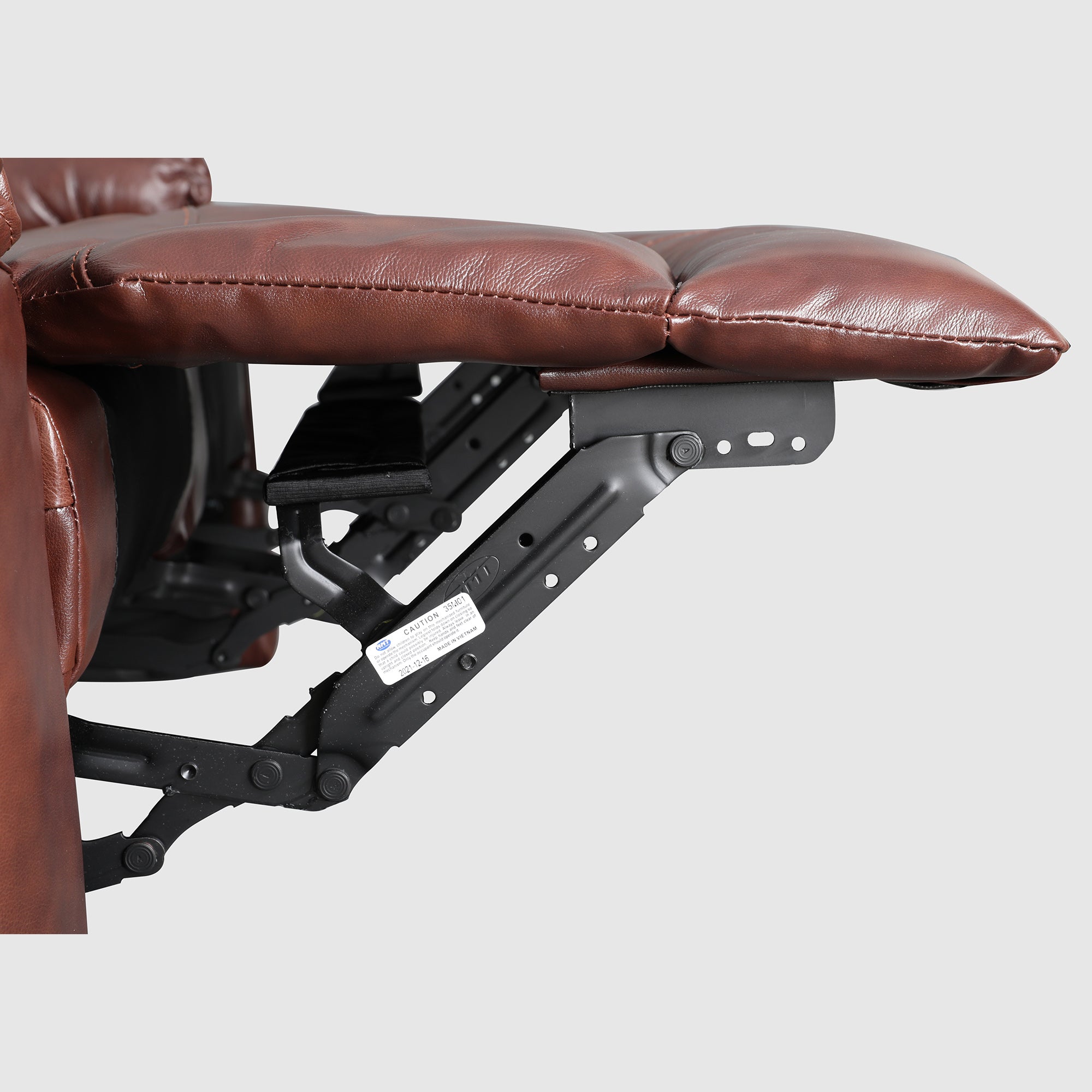 Charles Half Leather Two Seater Recliner in Brown Colour