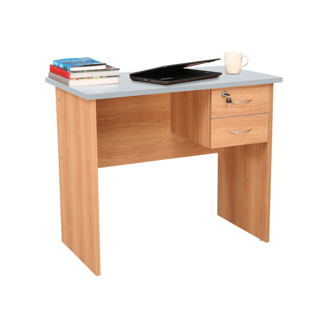 Simply Study Table in Honey + White Colour