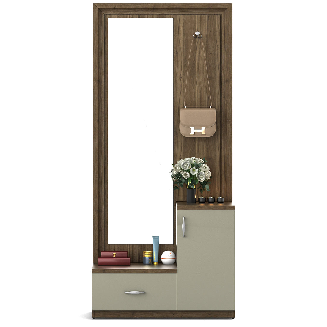 Petra Dresser With Mirror in Walnut Colour