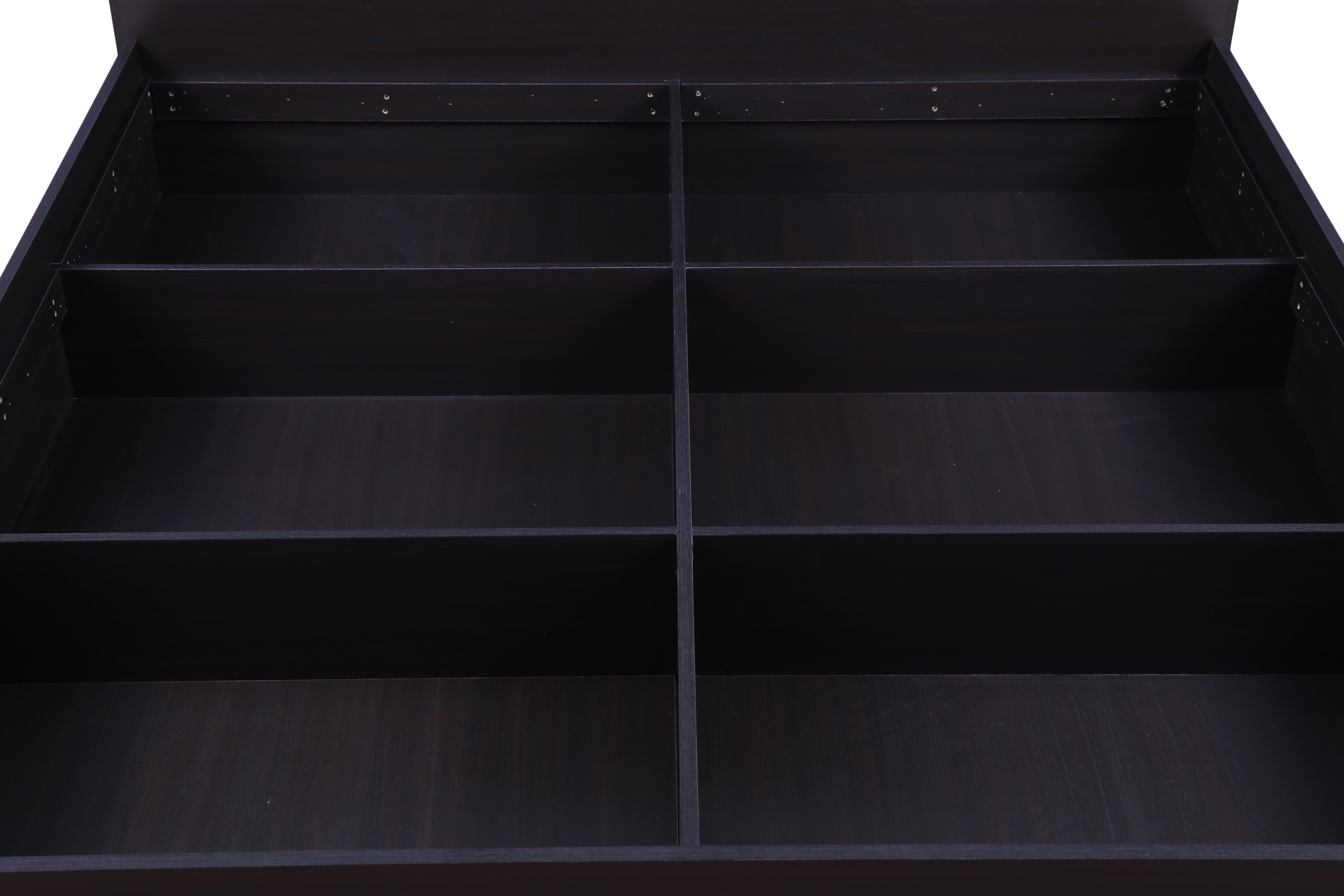 Alex King bed with Box storage in Dark Walnut Colour