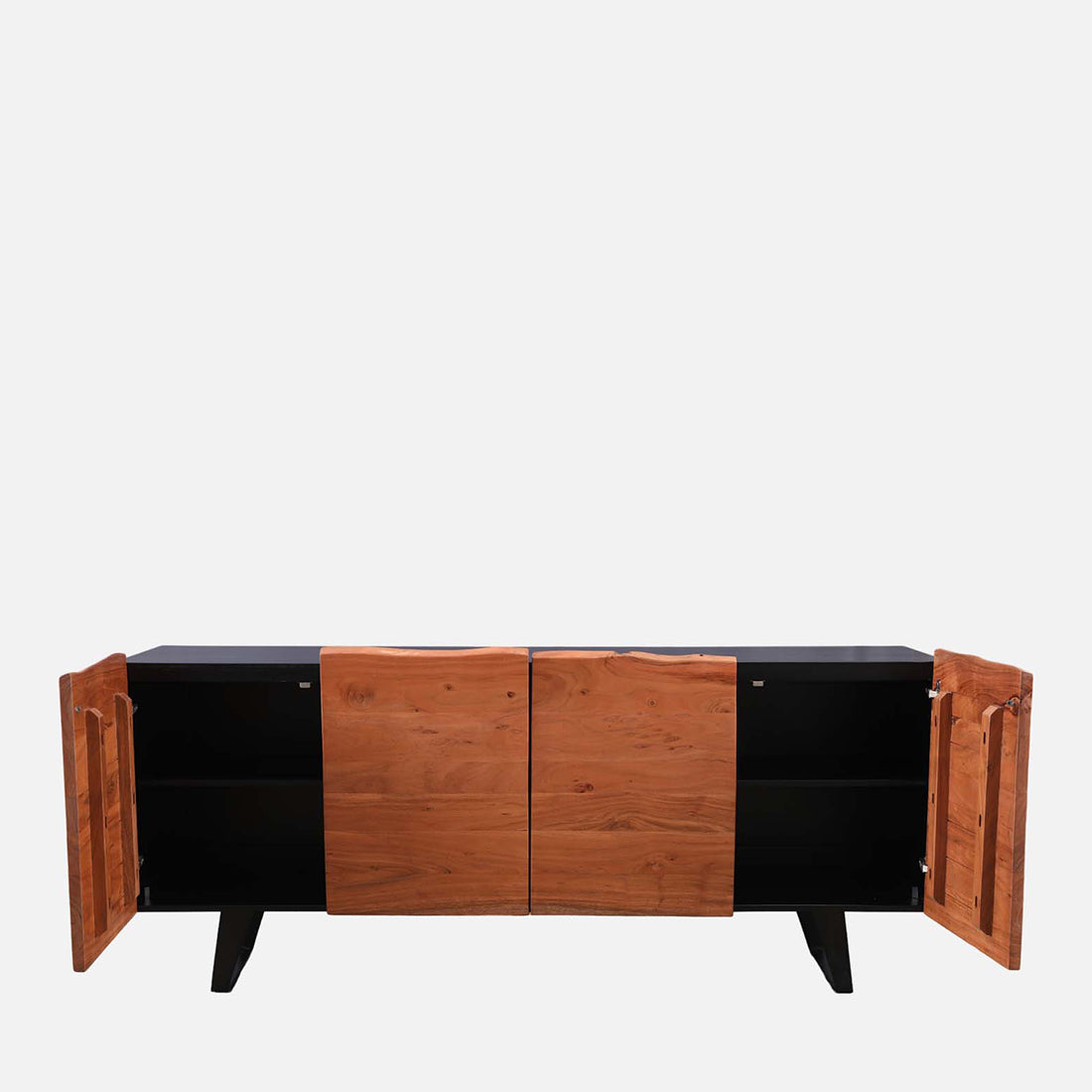 Arduous Acacia Wood Four Door Sideboard in Natural Colour