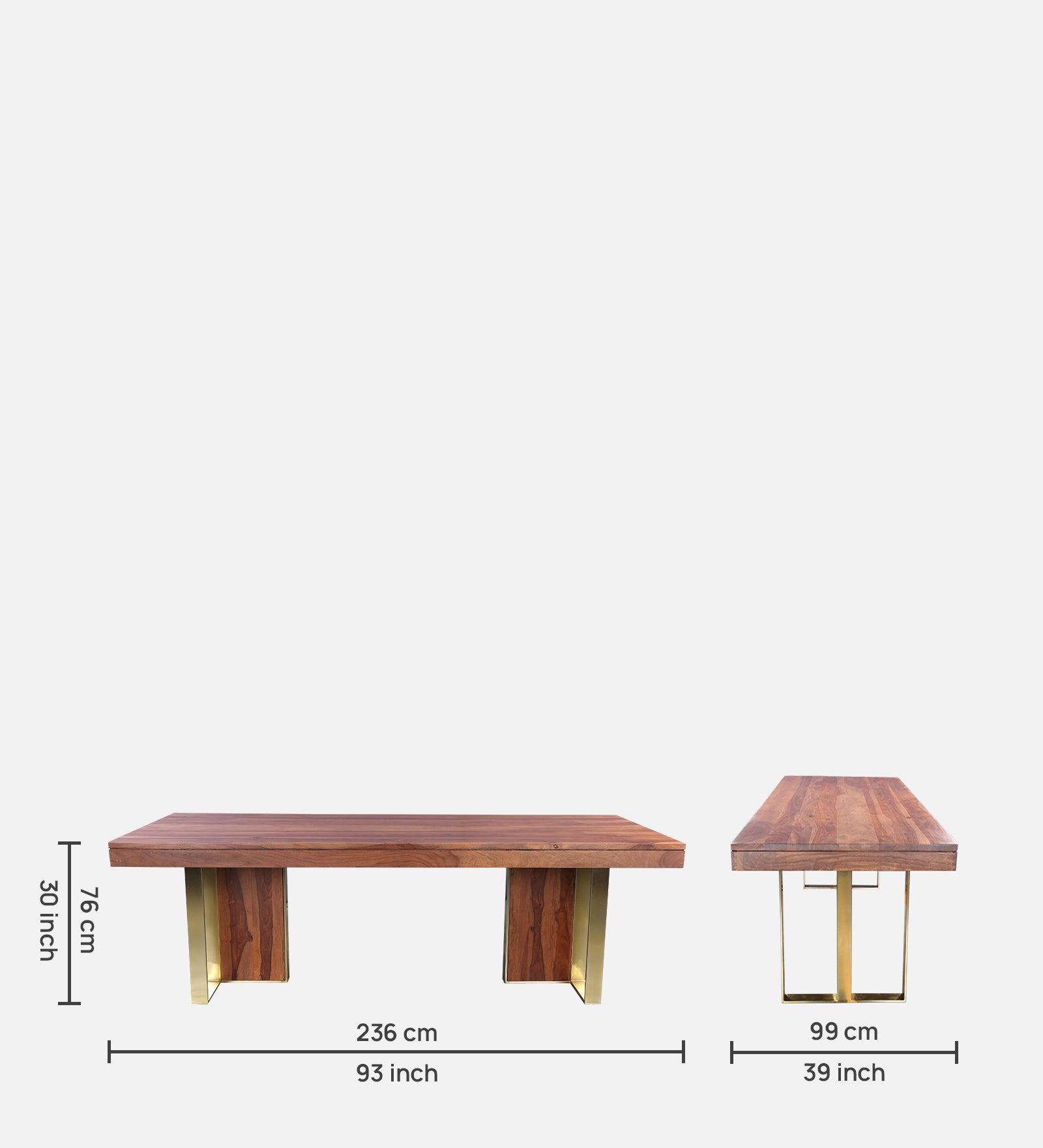 Marvis Acacia Wood Eight Seater Dining Set in Walnut Colour