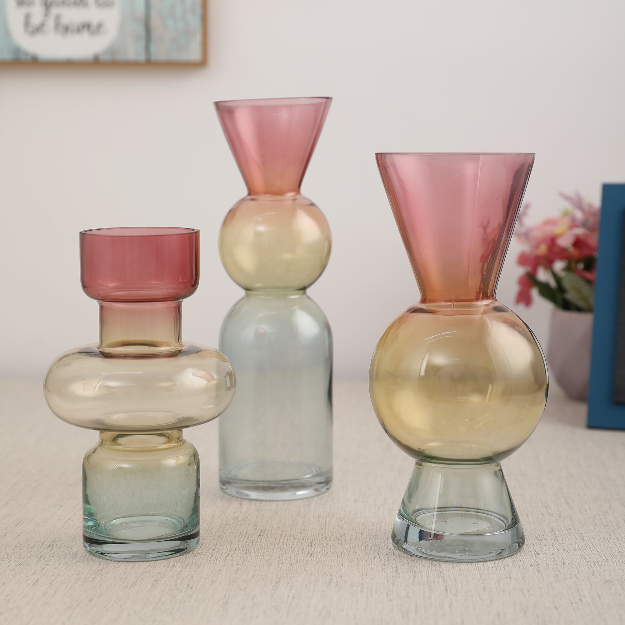 Monique Pop Glass Vase 24Cm in Multi Colour