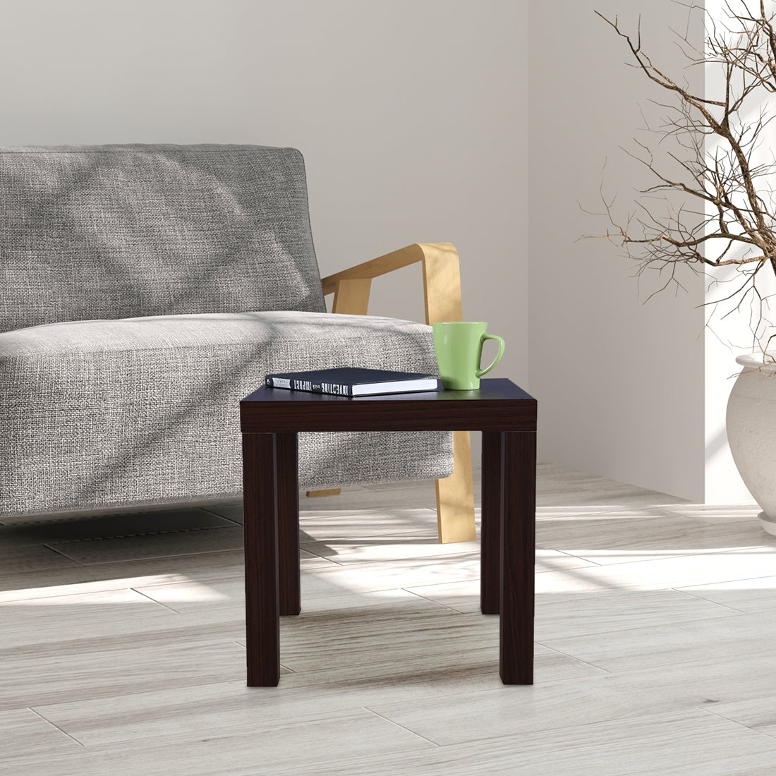 Larix Side Table in Walnut Colour