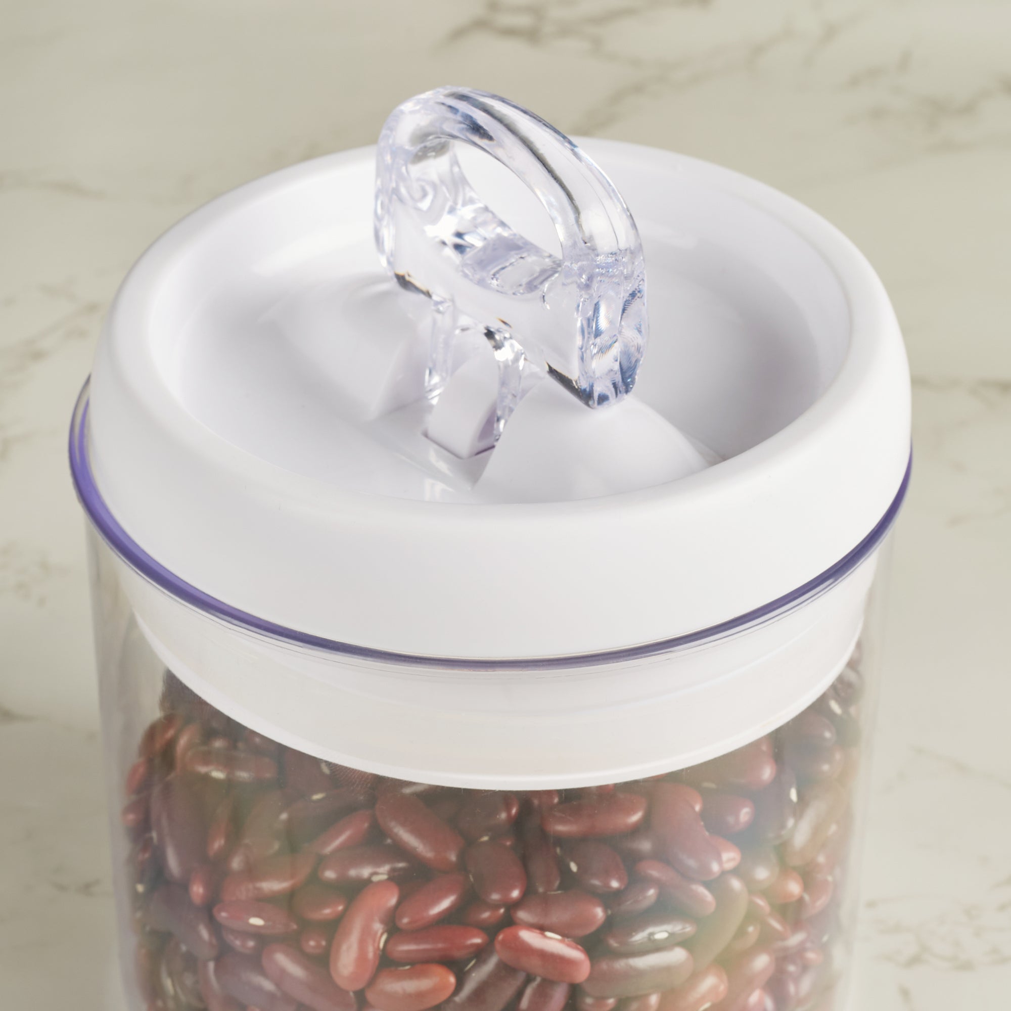 Robusto BPA Free Easy Lock Round Container 1000ml in Transparent & White Colour