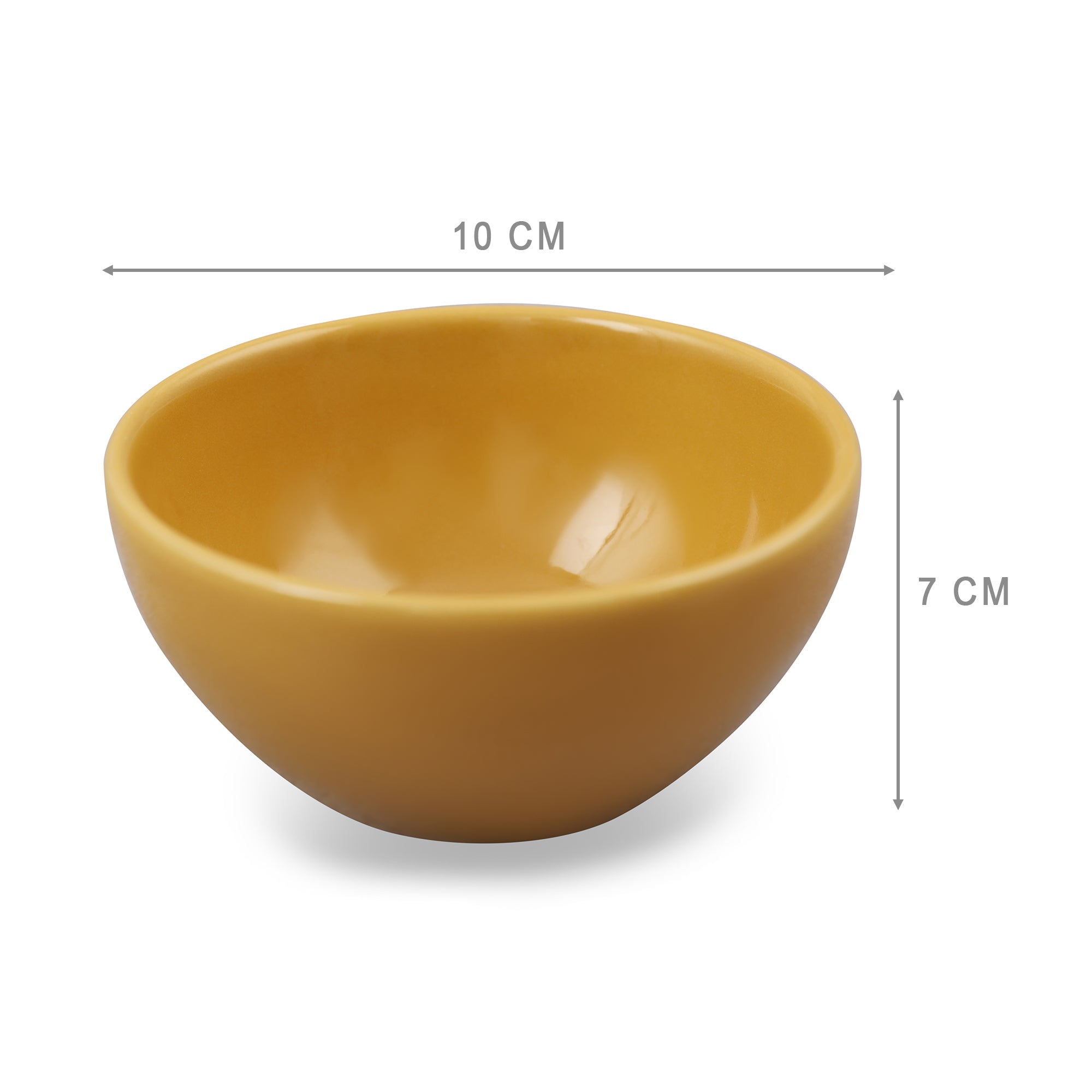 Palette Ceramic 4 Inch Curry Bowl 4 Pcs in Yellow Colour