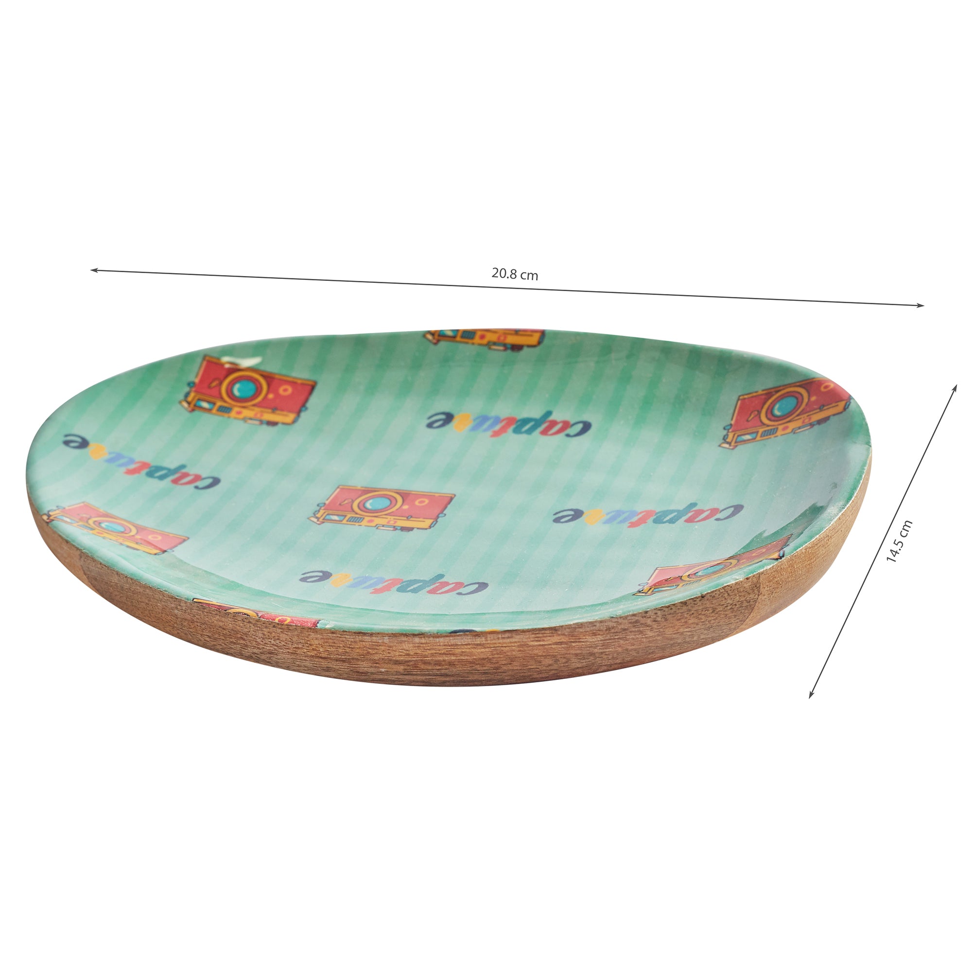 Milan Wooden Oval Serving Platter Small in Multi Colour