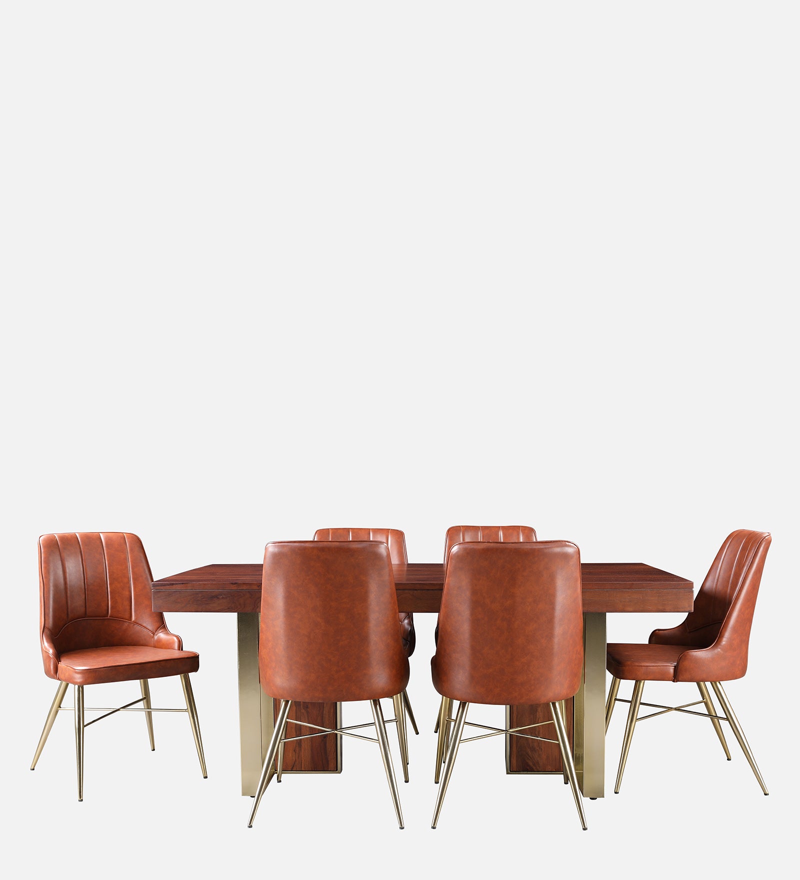 Marvis Sheesham Wood(Rosewood) Six Seater Dining Set in Walnut Colour