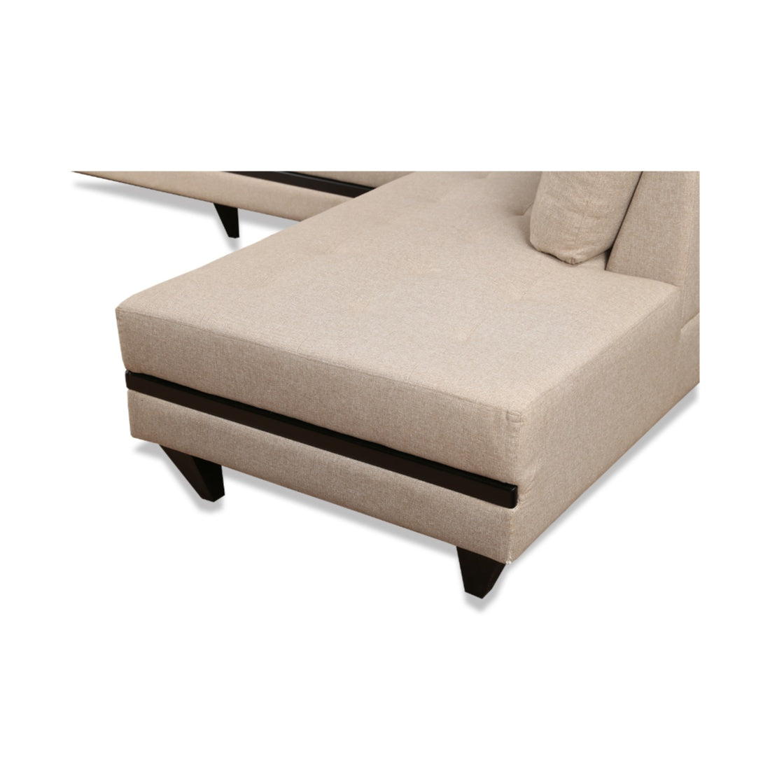 Garcia Fabric 3 Seater Sofa With Left Hand Side Lounger in Beige Colour