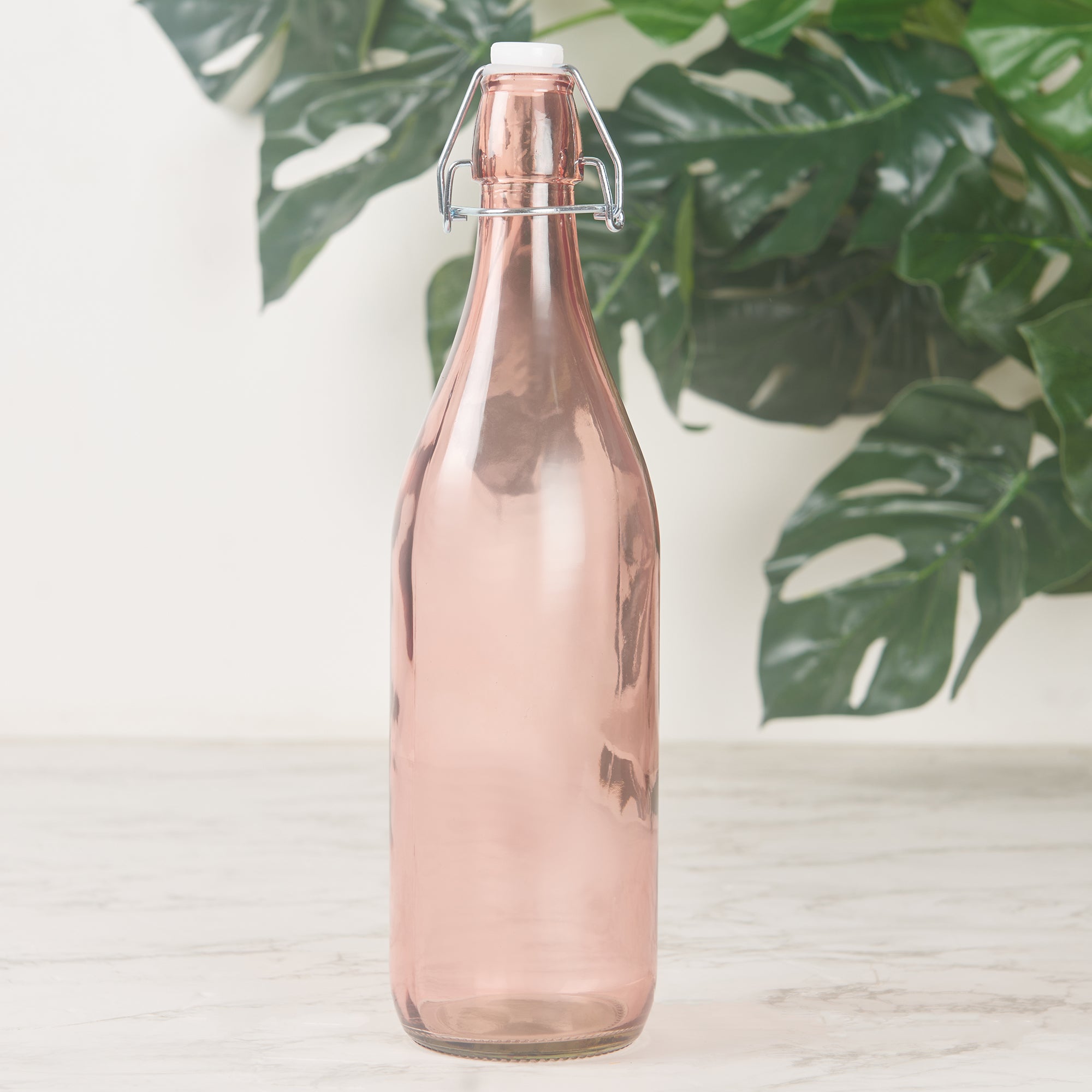 Good Life Glass Tinted Bottle 1 Ltr in Pink Colour