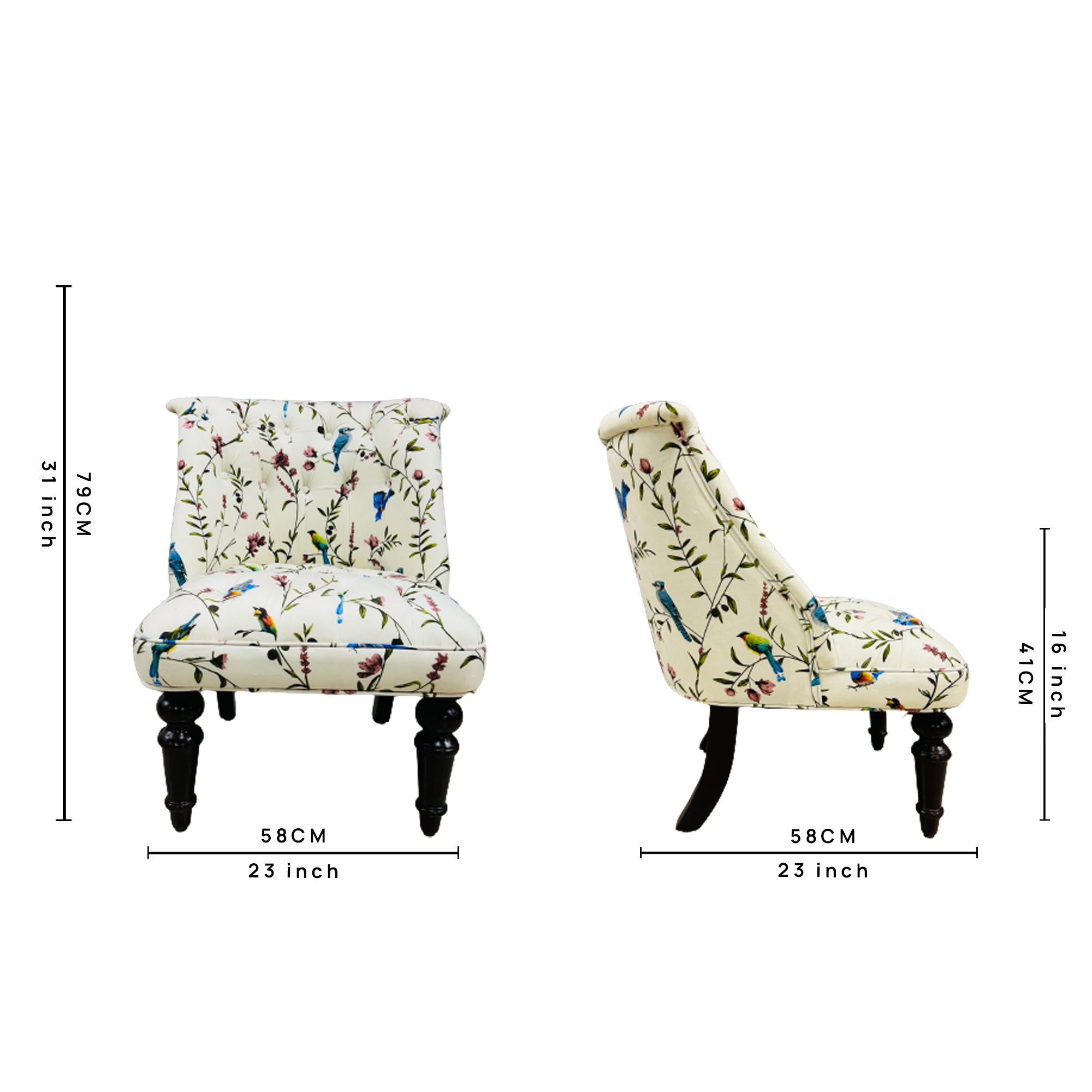 Seine Fabric Accent Chair in Beige Colour