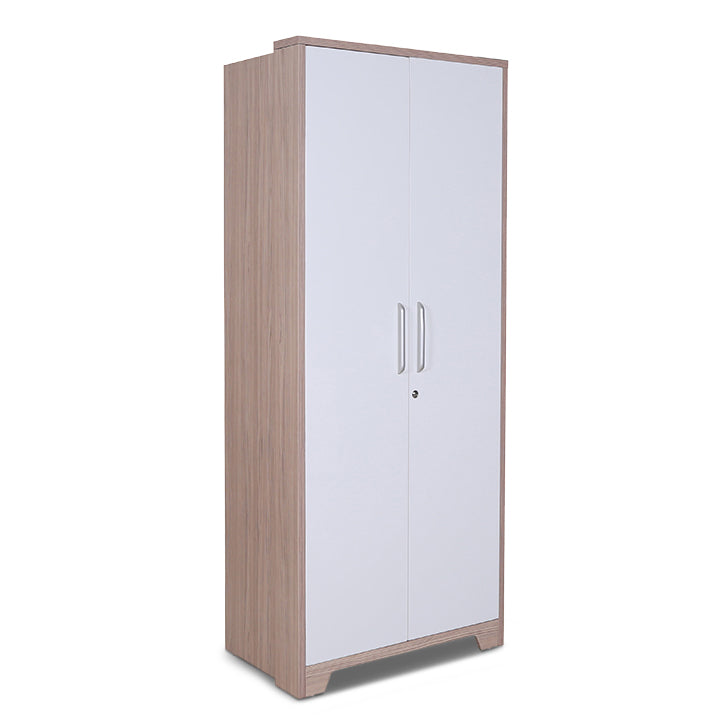 Ambra Two Door Wardrobe in White & Larch Colour