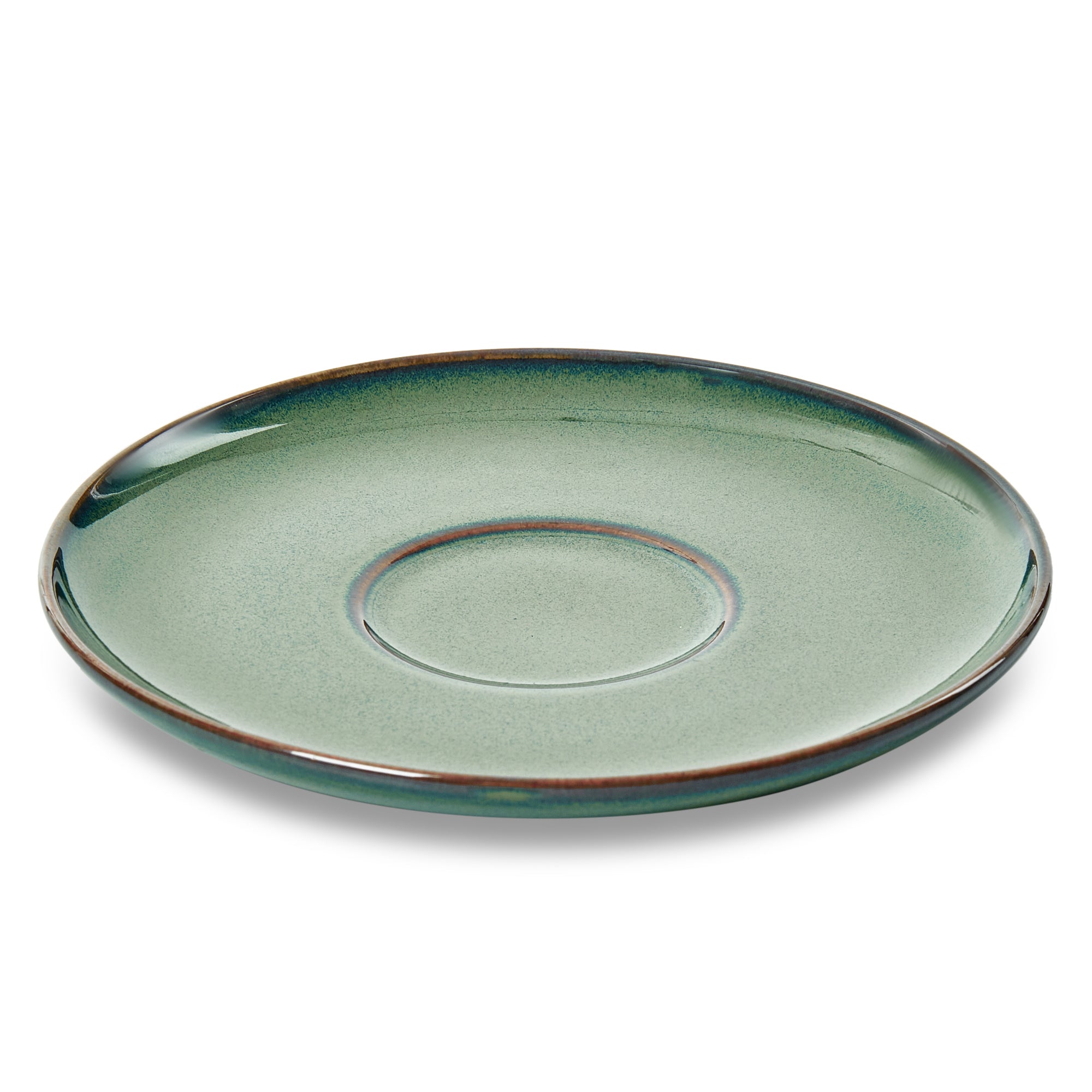 Hygge Studio Pottery Stoneware Cup & Saucer Set of 4 in Sage Green Colour