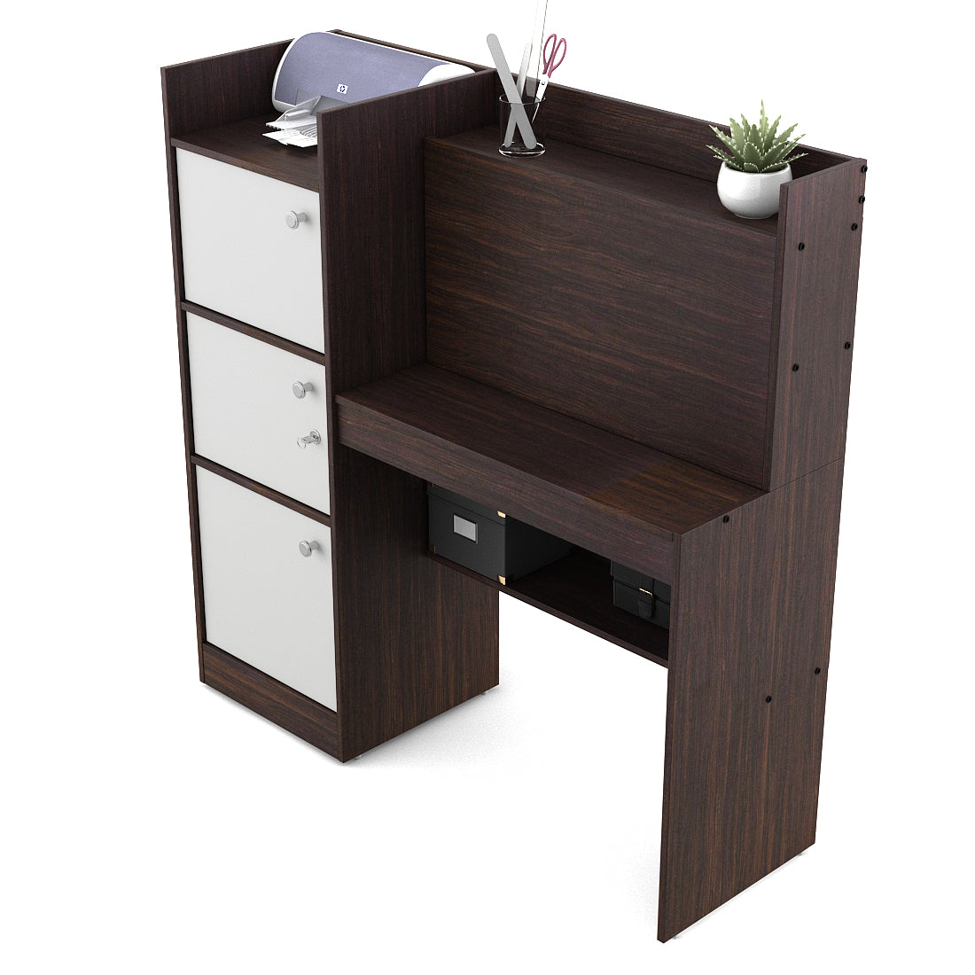 Venus Engineered Wood Study Table in Wenge & White Colour