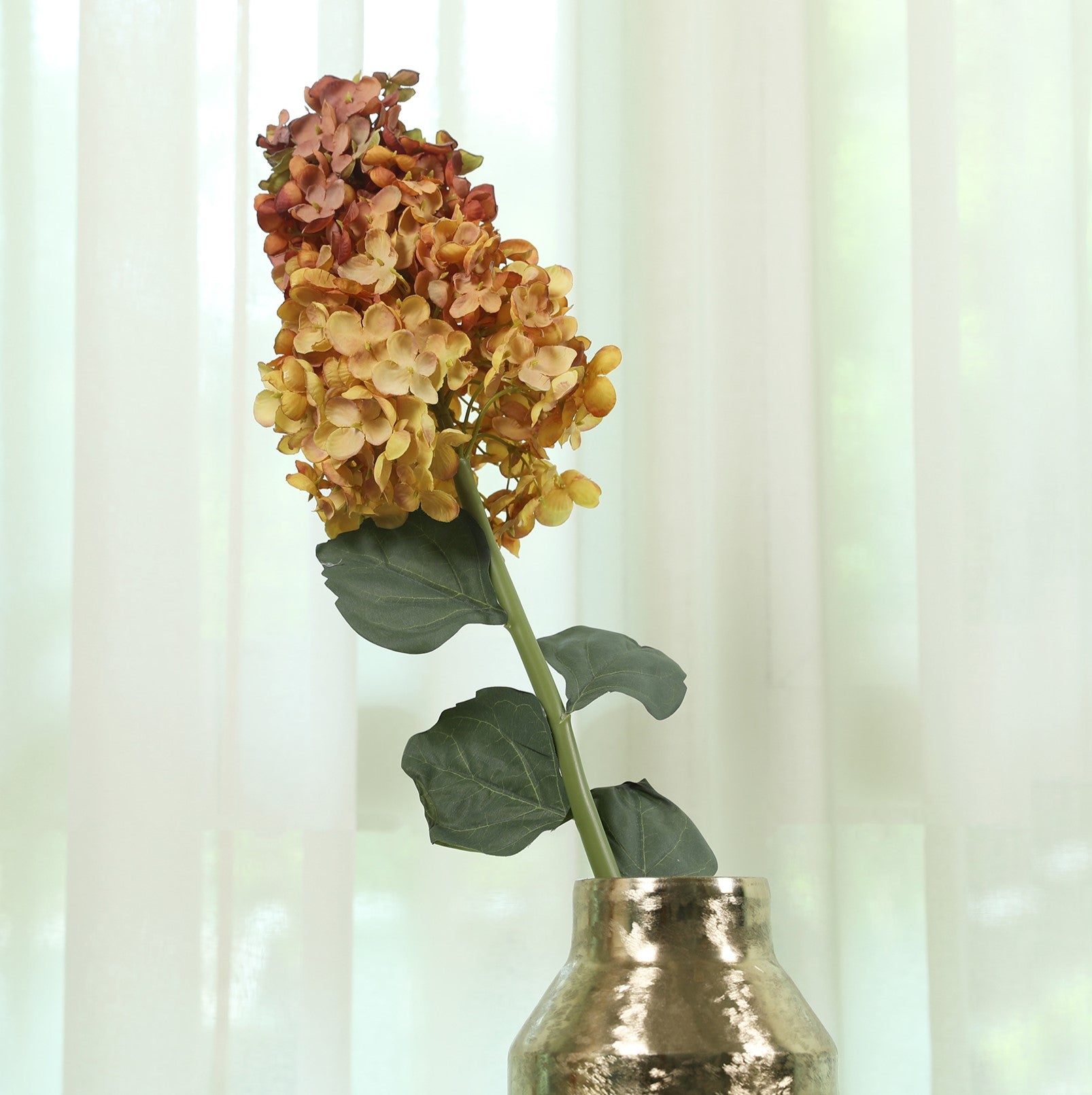 Blume Artificial Flower Hydrangea Stem 88cm in Yellow Colour By Living Essence