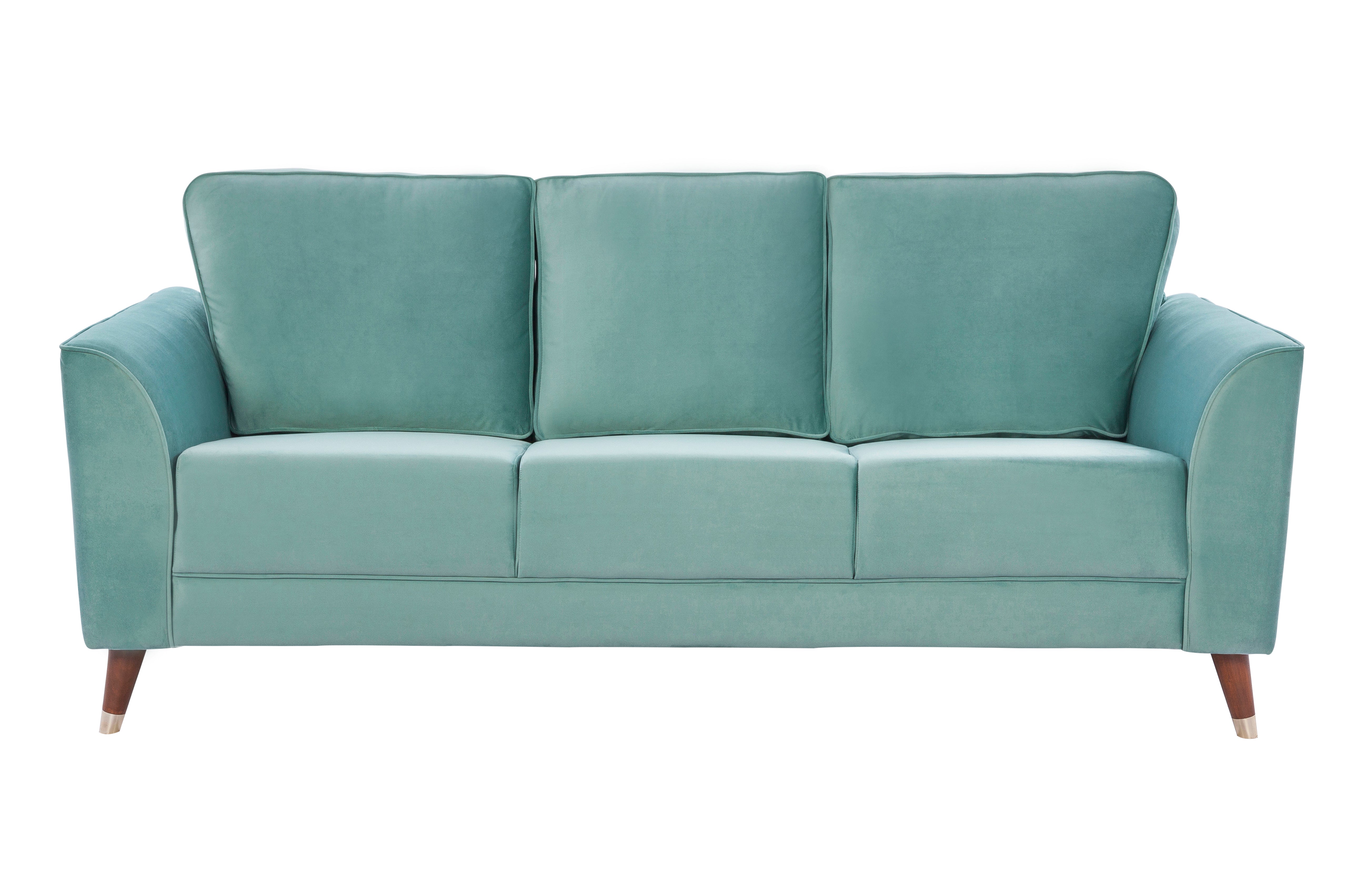 Magnific Velvet Three Seater Sofa in Teal Colour