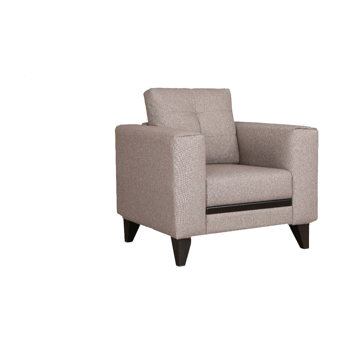 Garcia Fabric Single Seater Sofa in Brown Colour